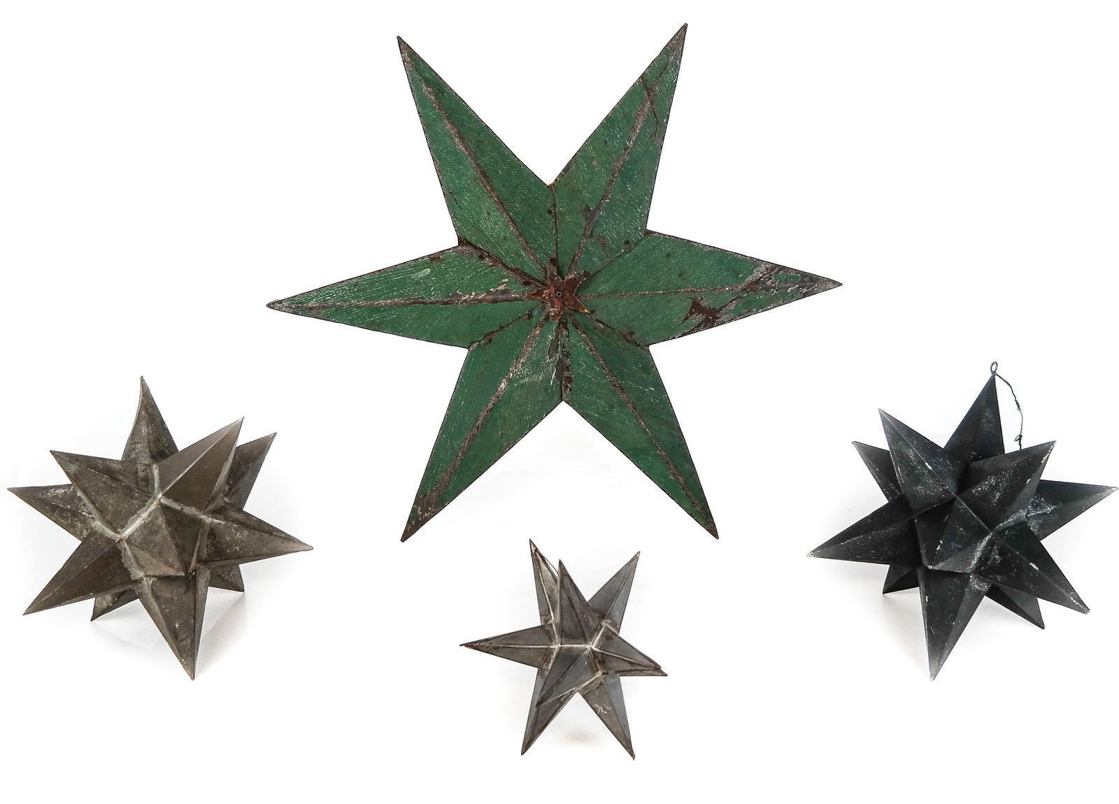 Group of Tin and Metal Painted Star Decorations, 4 (1 of 8)