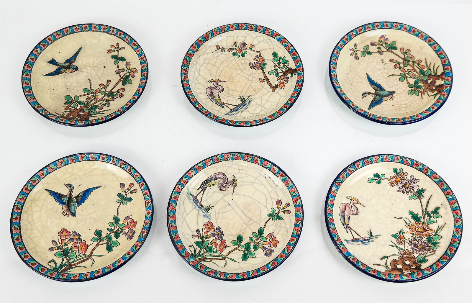 Six Emaux de Longwy Dessert Plates (1 of 13)