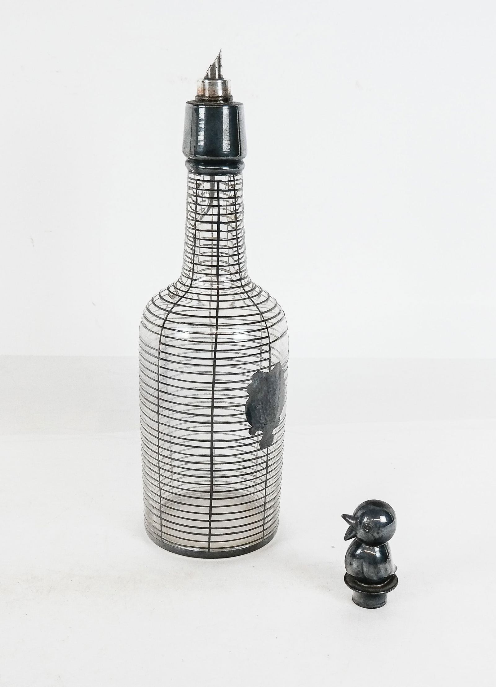 Two Silver Overlay Decanters - 4