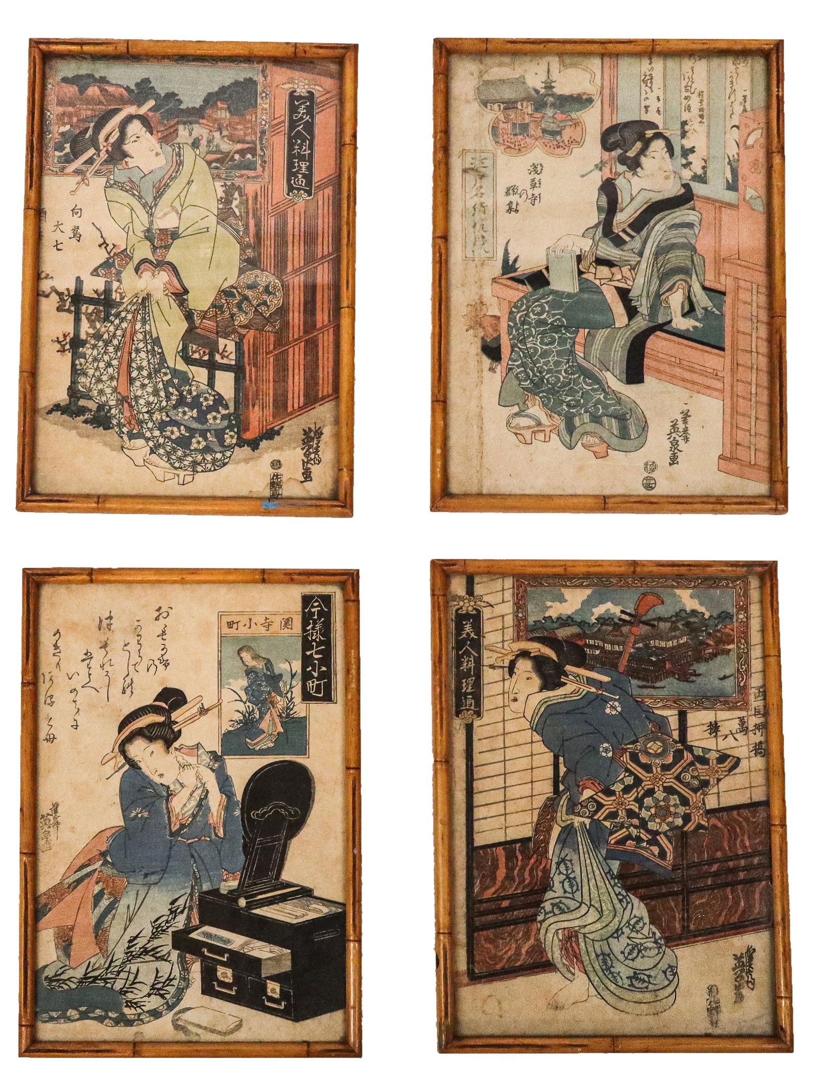 Keisai Eisen & Another Bijin-ga Woodblock Prints 4 (1 of 17)