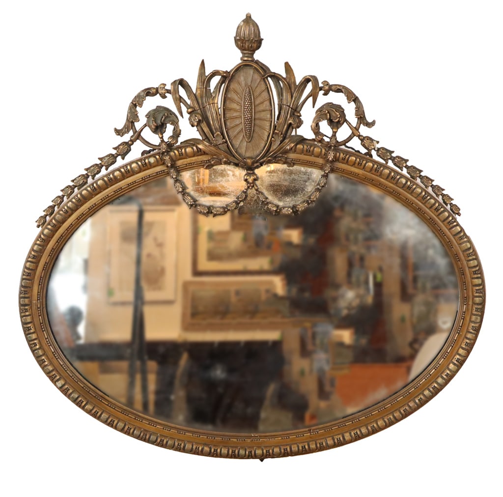 French Oval Ornate Mirror (1 of 9)