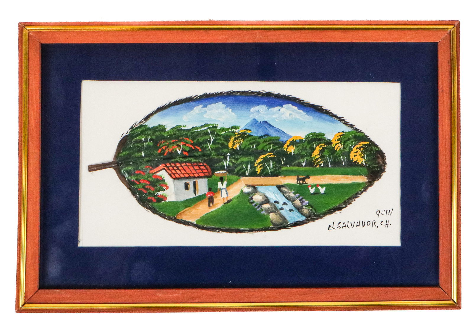 El Salvador Folk Art Painting on Feather (1 of 11)