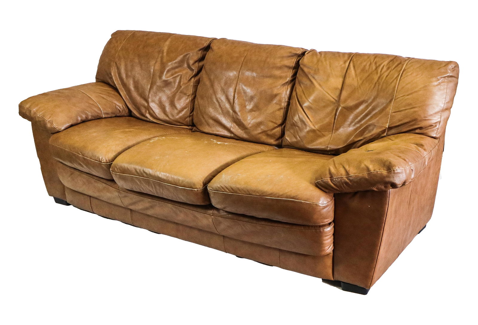 Leather Three Seat Sofa (1 of 9)
