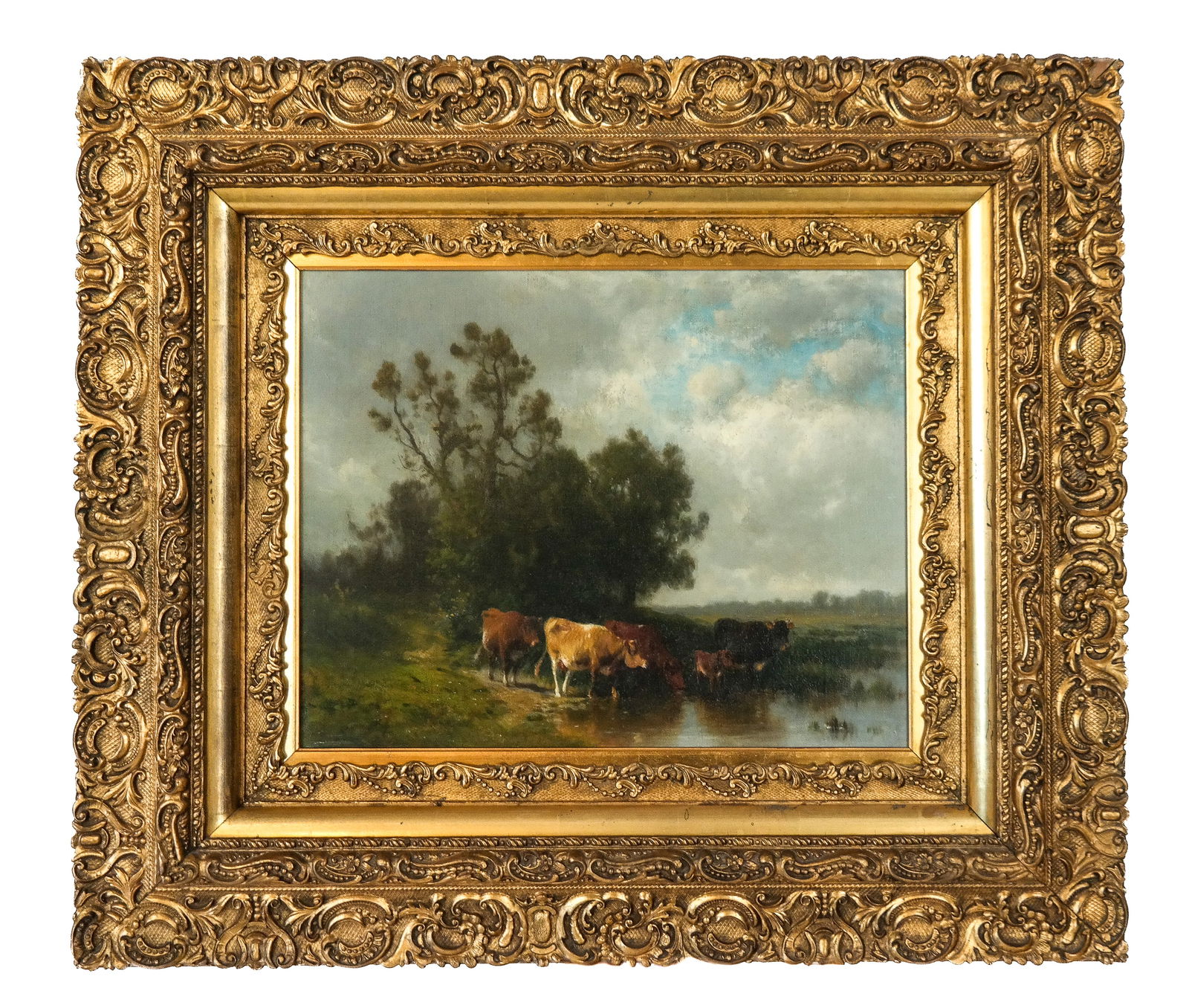 Attributed William HART Cattle at River Painting (1 of 10)