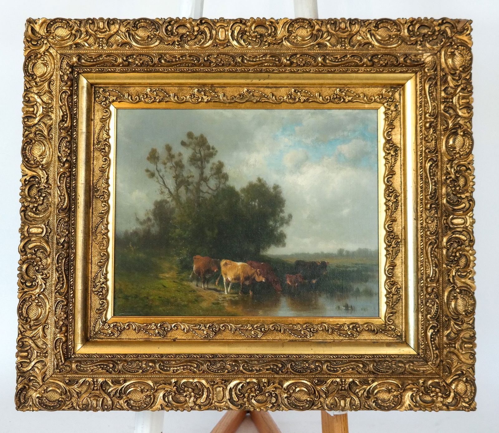 Attributed William HART Cattle at River Painting - 9