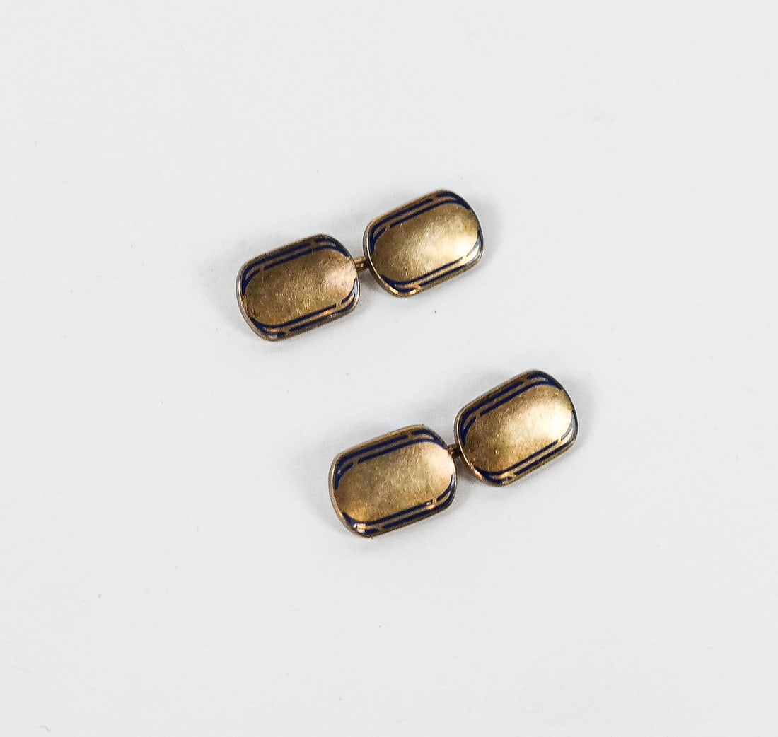 Pair of Antique Gold and Enamel Cufflinks - 2