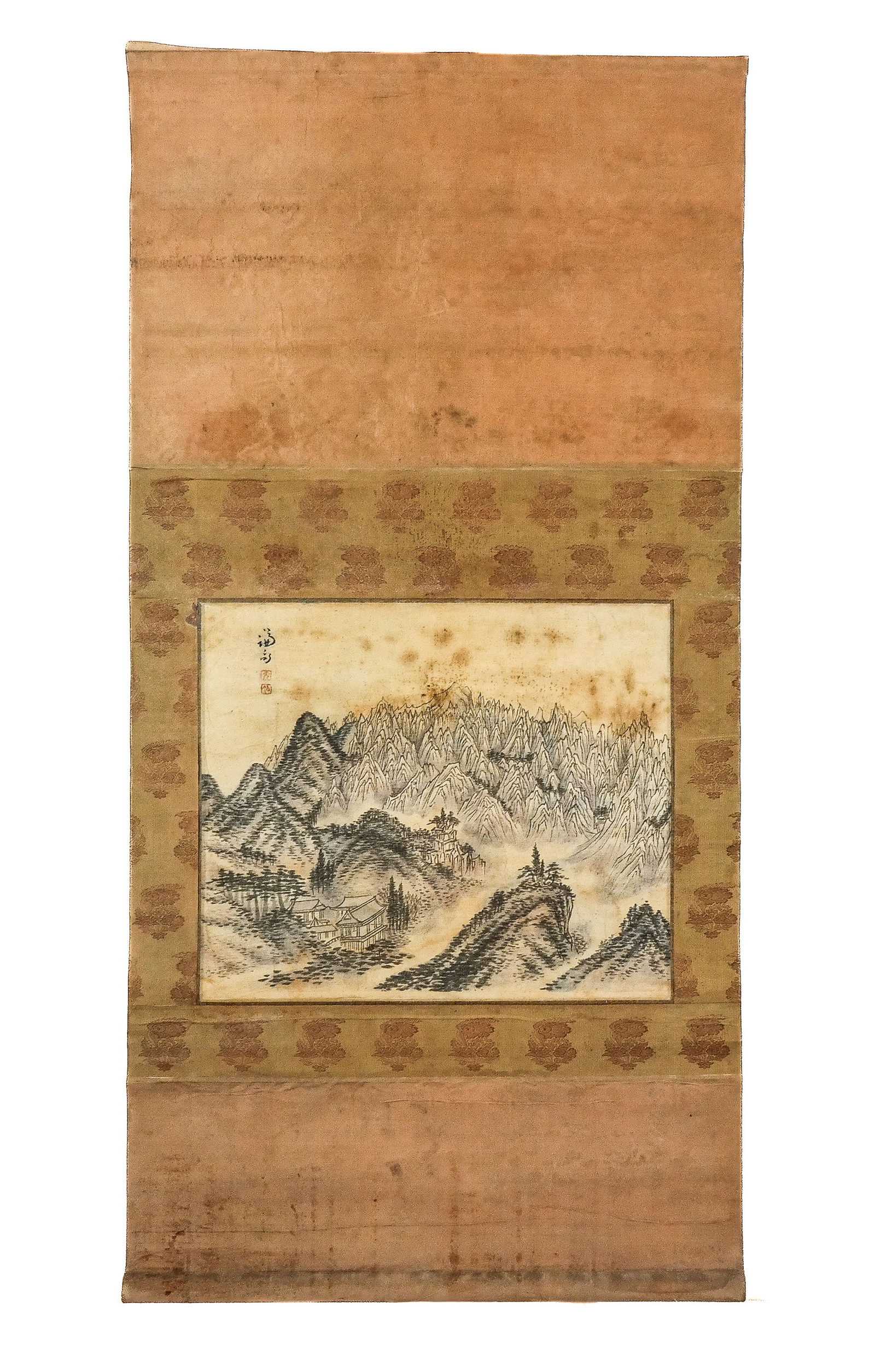Korean Joseon Ink on Silk Landscape in a Scroll (1 of 16)