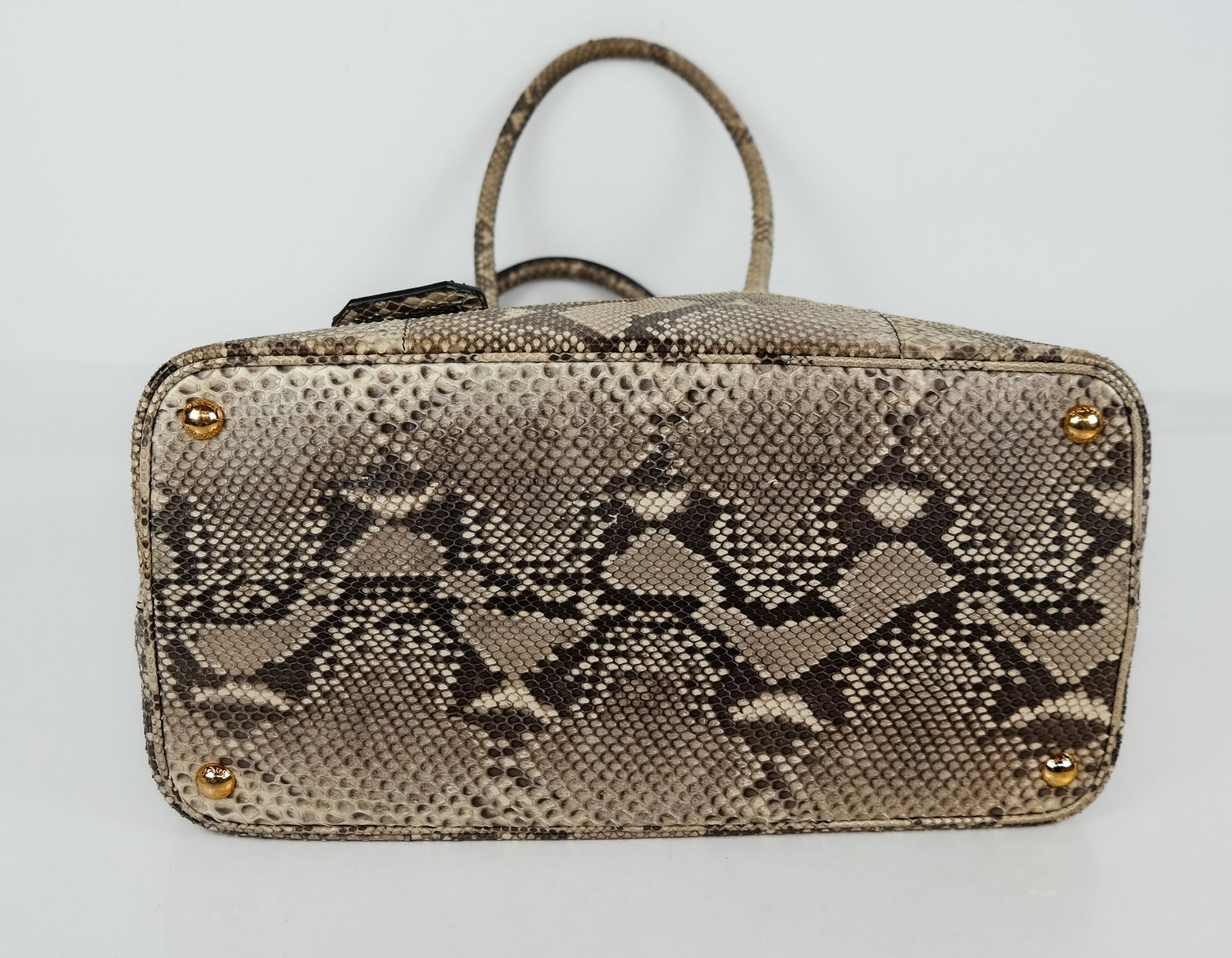 Prada Python Snakeskin Double Bag in Roccio - 10