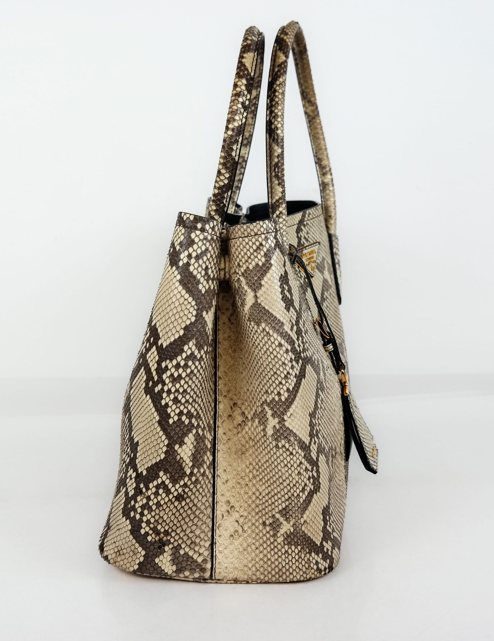 Prada Python Snakeskin Double Bag in Roccio - 13