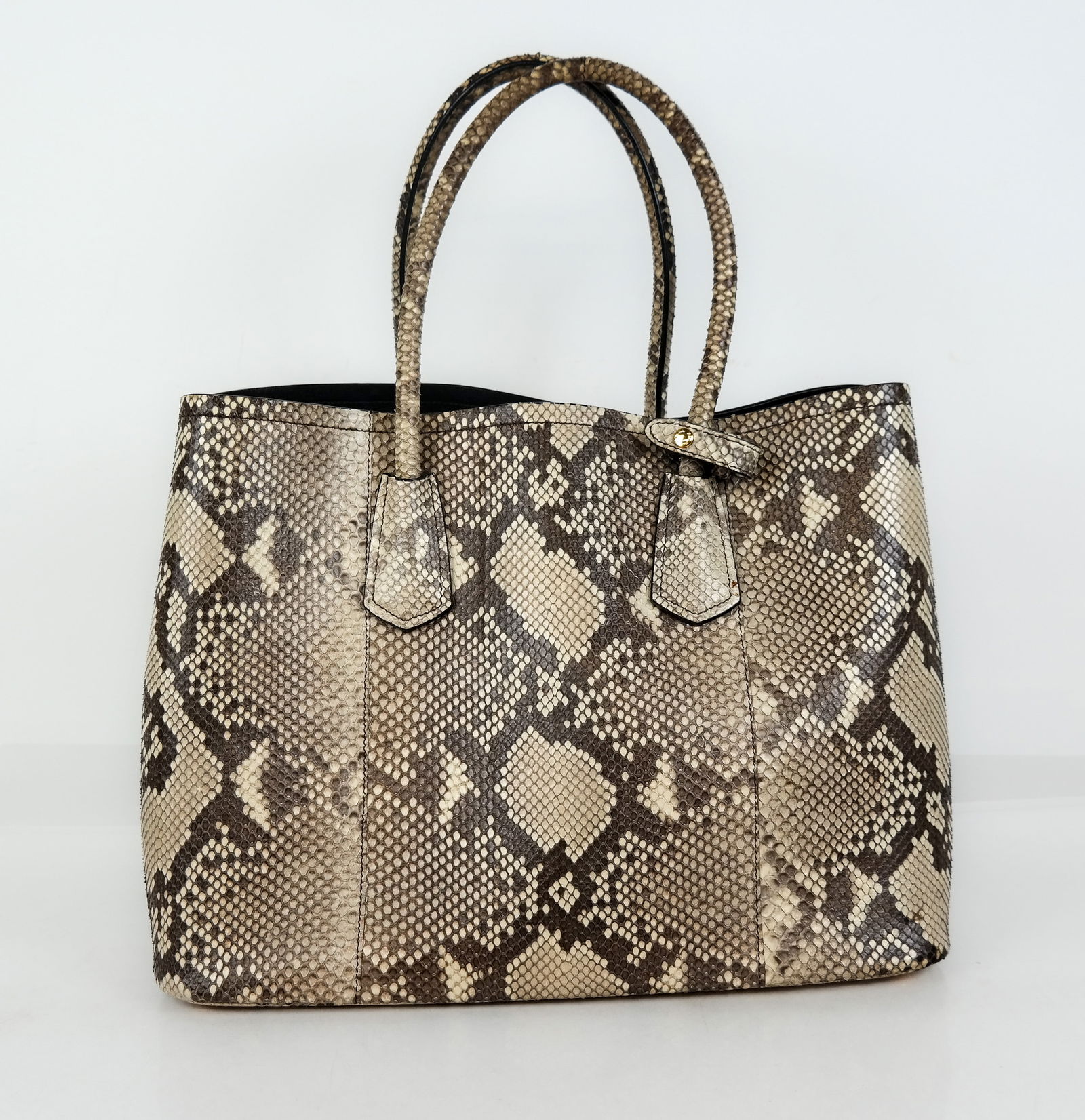 Prada Python Snakeskin Double Bag in Roccio - 14