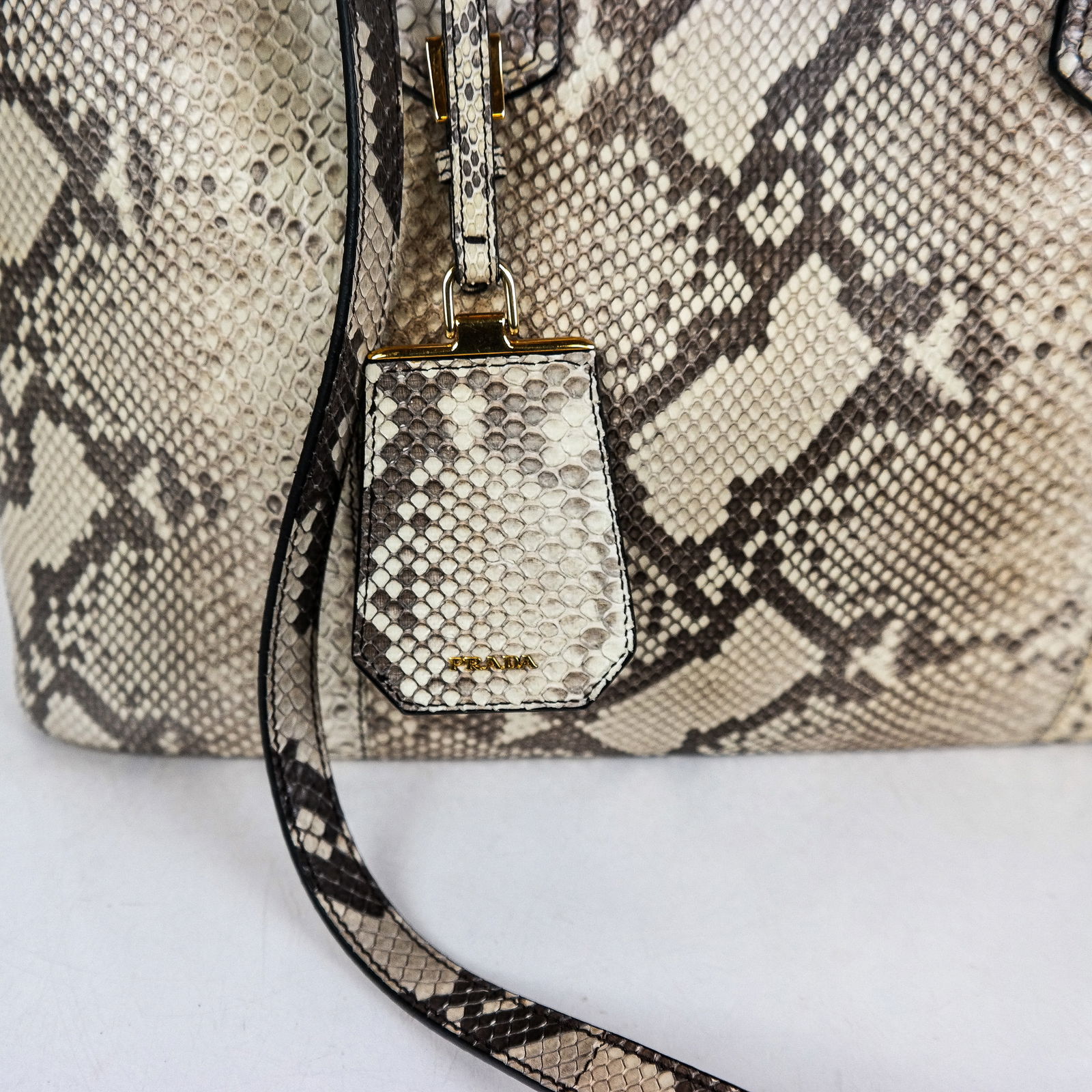 Prada Python Snakeskin Double Bag in Roccio - 4