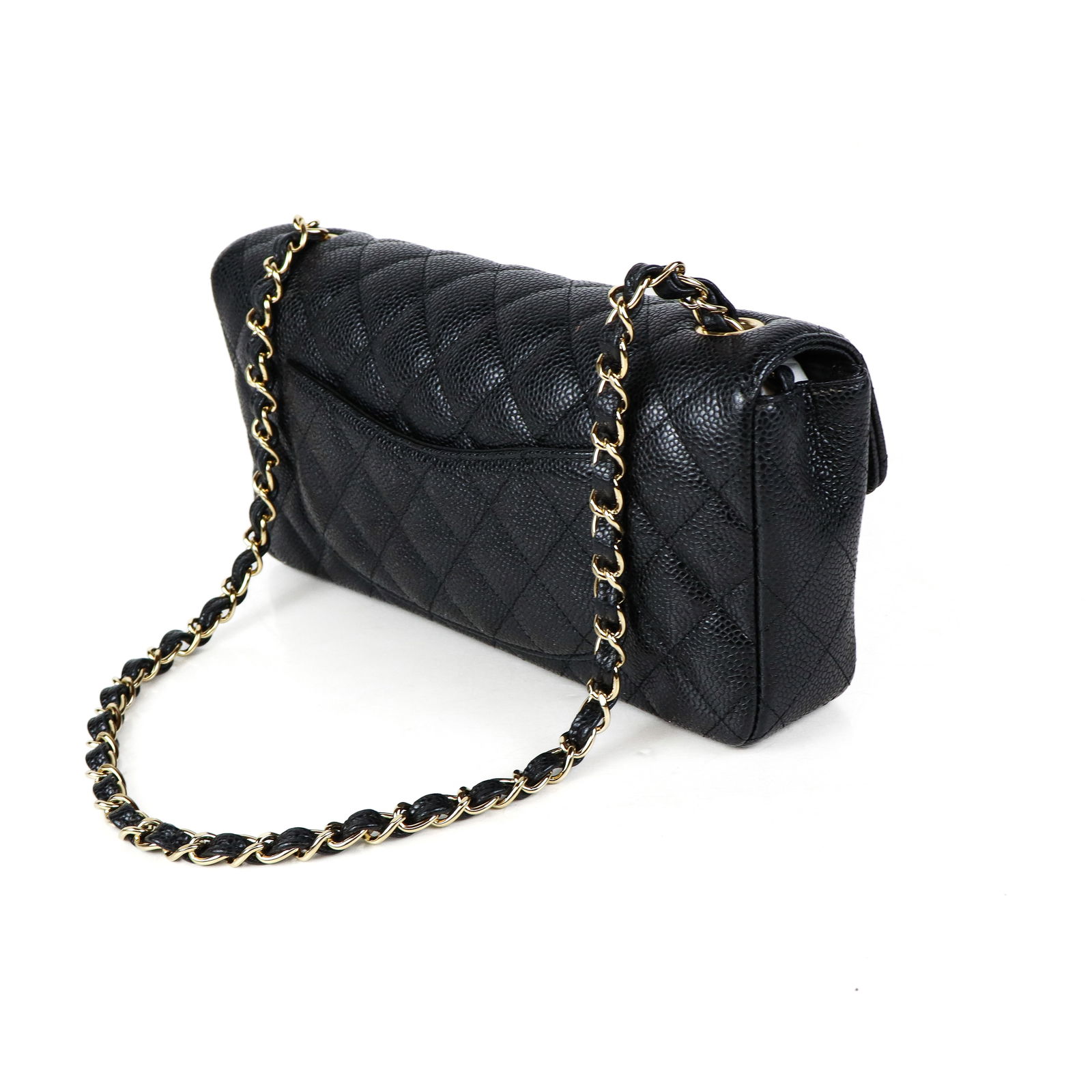 Chanel Caviar Leather Medium Classic Flap Handbag - 3