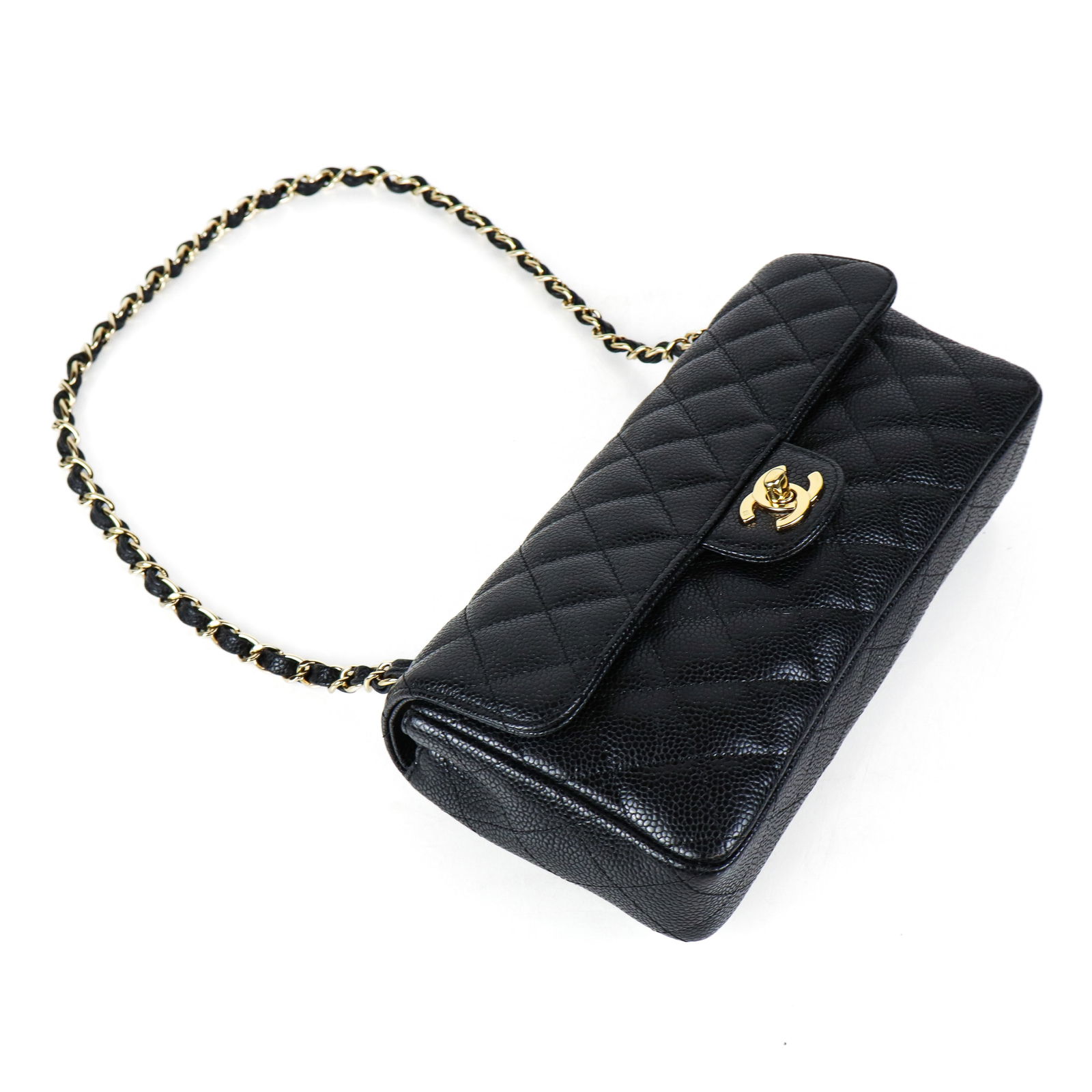 Chanel Caviar Leather Medium Classic Flap Handbag - 4