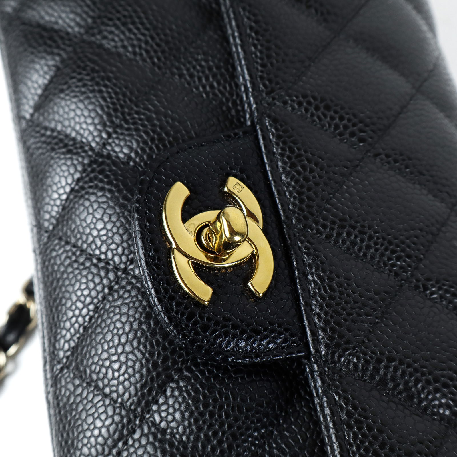 Chanel Caviar Leather Medium Classic Flap Handbag - 6