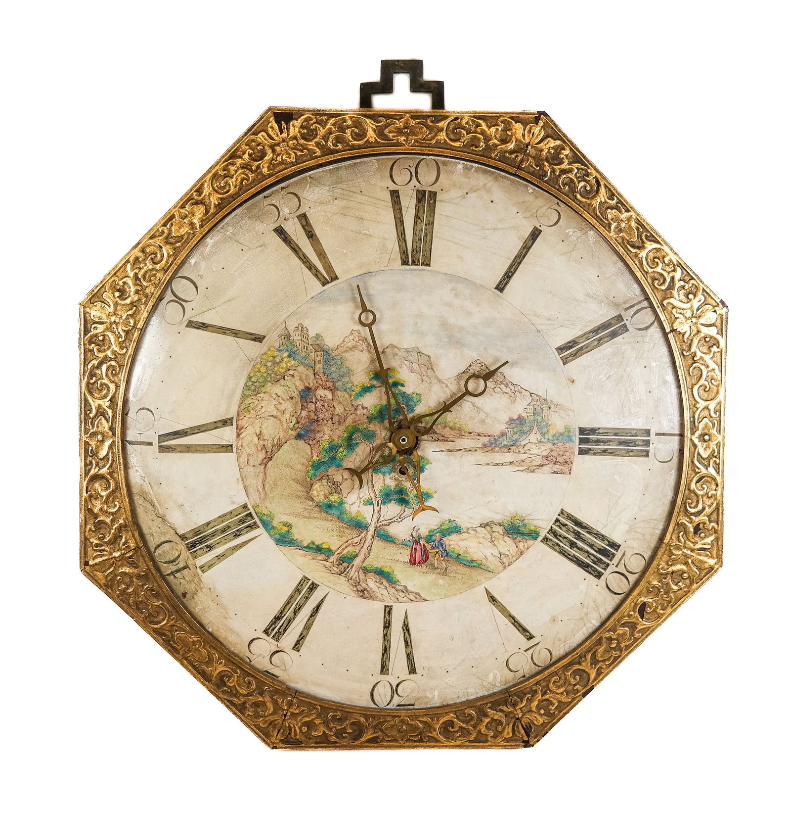 English Chinoiserie Enamel and Giltwood Clock (1 of 20)