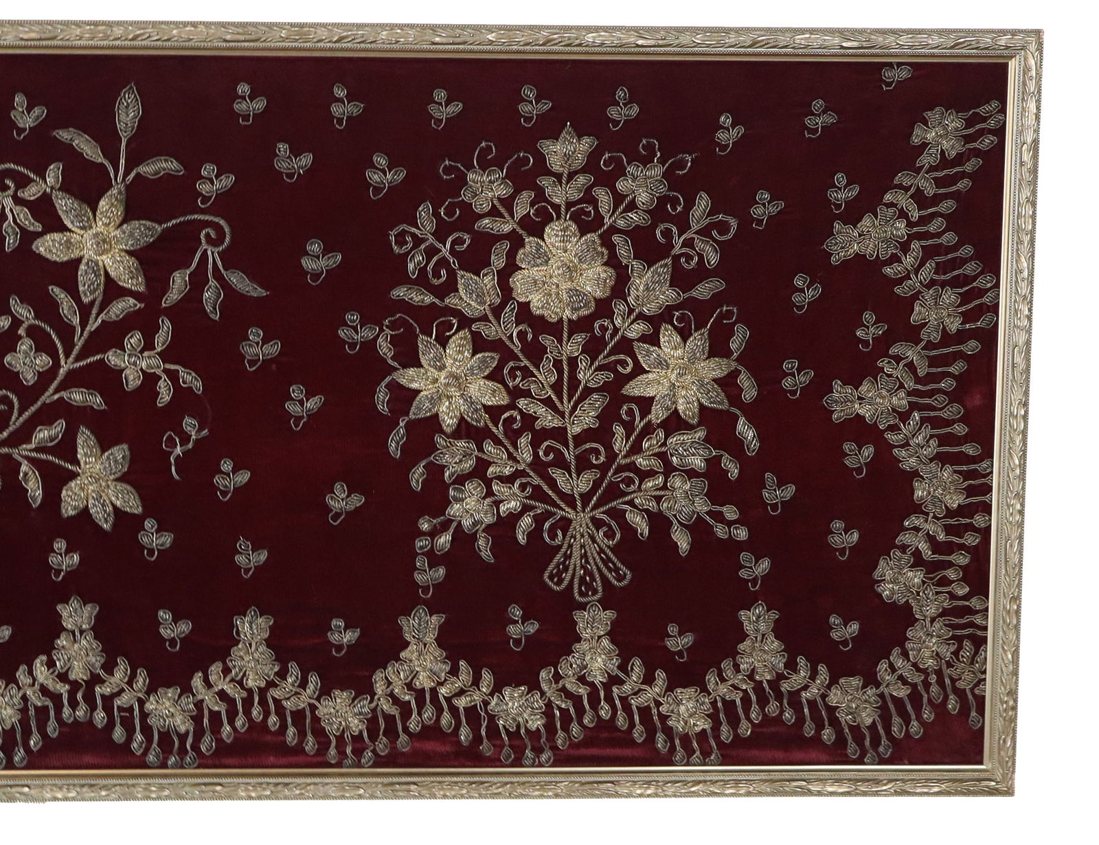 Persian Silver Thread Framed Fabric Panel - 5