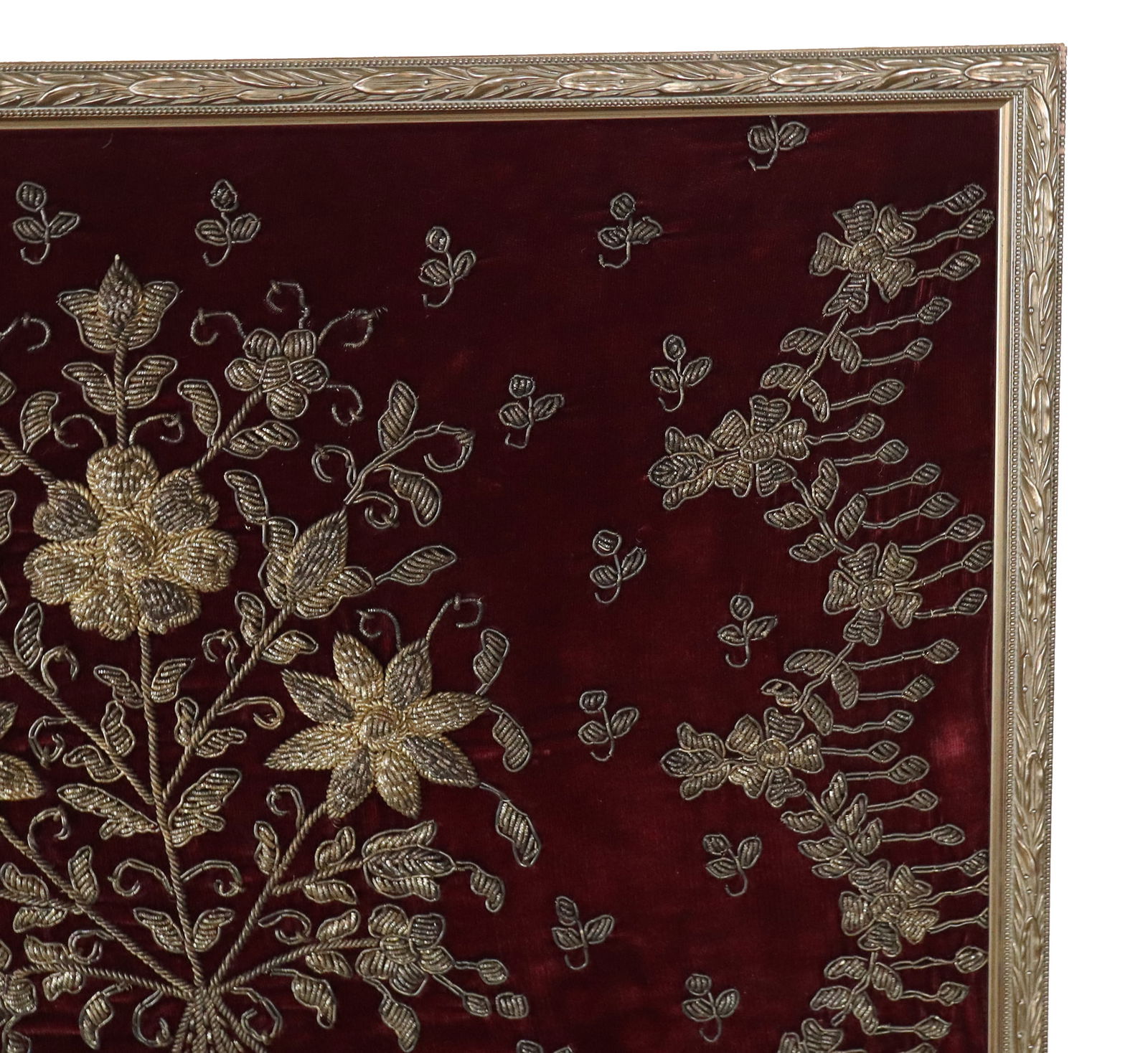 Persian Silver Thread Framed Fabric Panel - 8