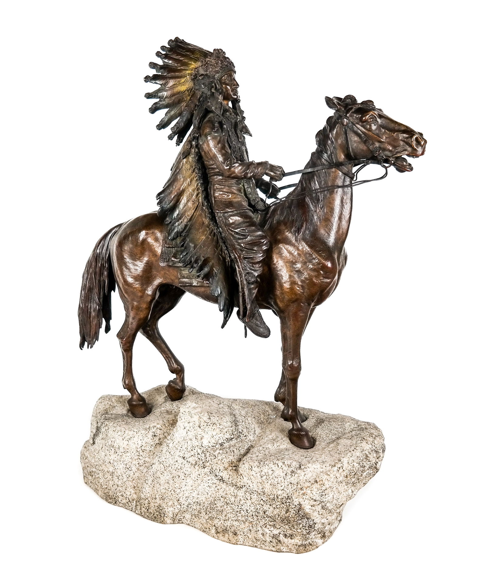 Attrib. Carl KAUBA Mounted Native American Bronze (1 of 20)