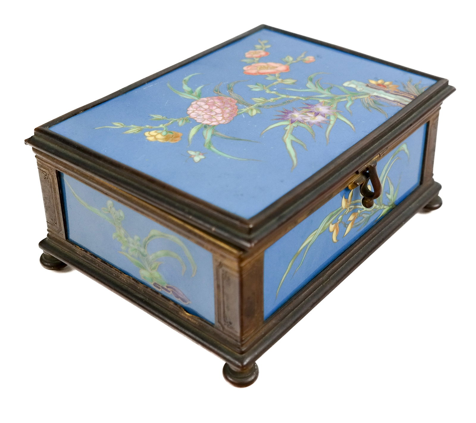 Japanese Brass Mounted Cloisonne Casket - Box (1 of 12)