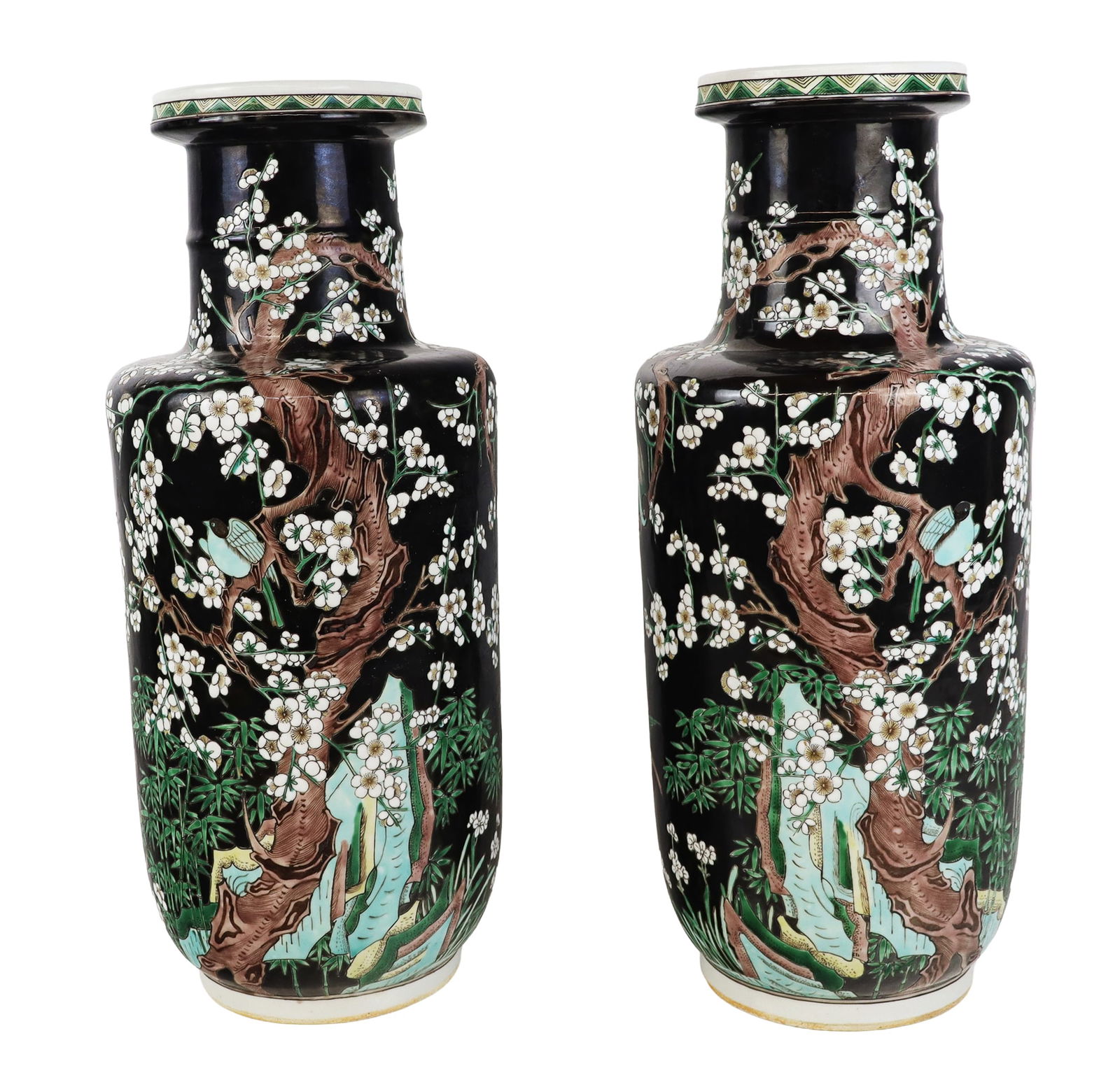 Pair of Chinese Famille Noire Vases (1 of 11)