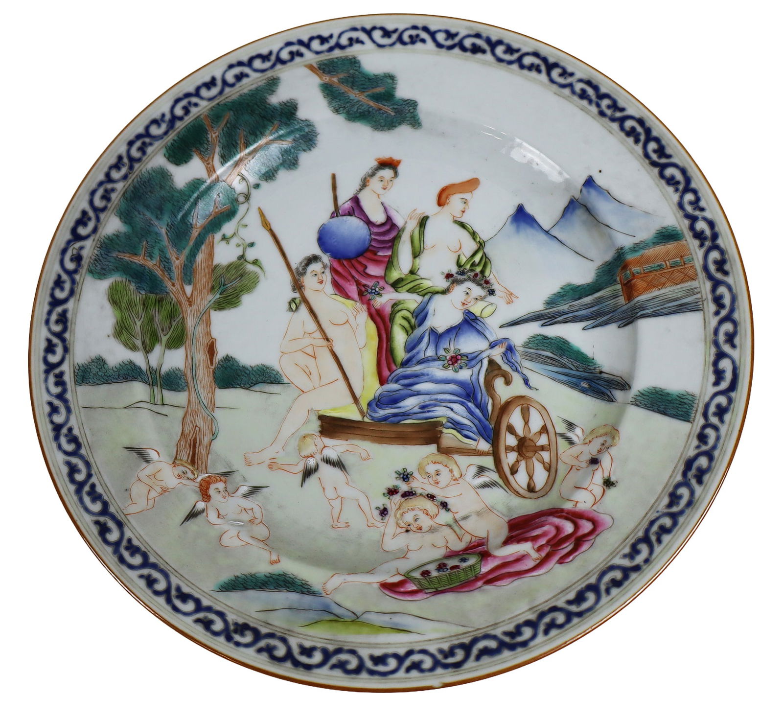 Chinese Qianlong Plate after Francesco Albani (1 of 9)