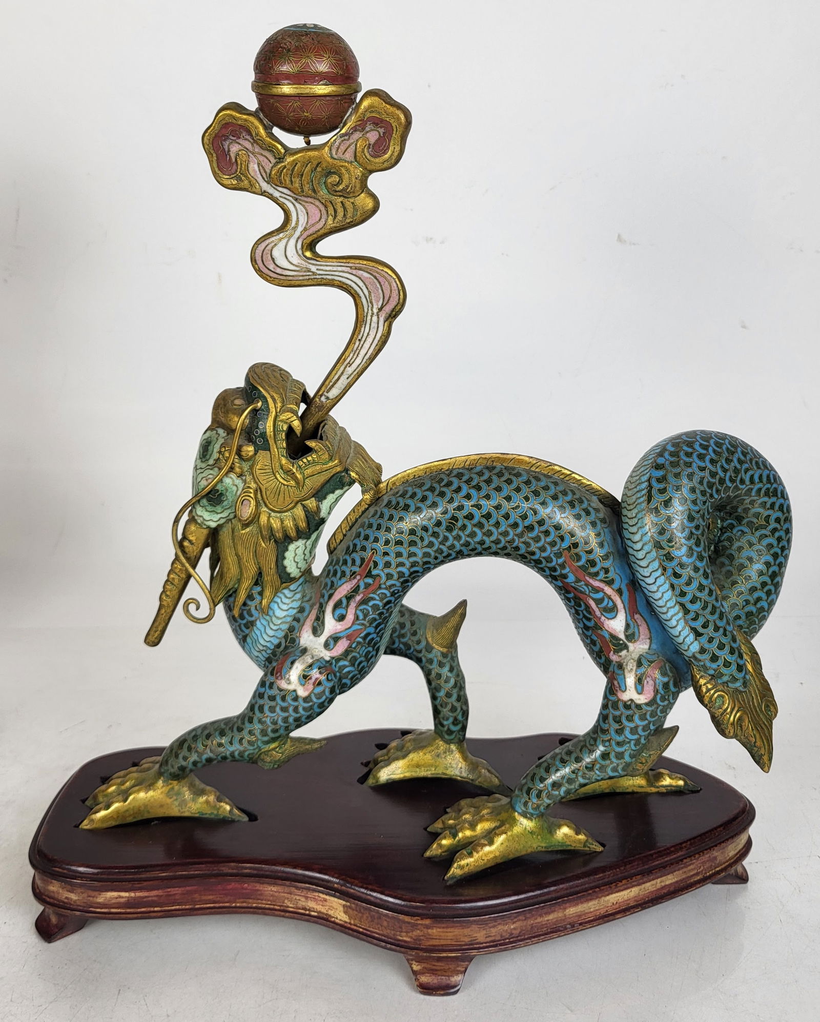 Chinese Cloisonne Dragon Pricket Sticks - Pair - 5