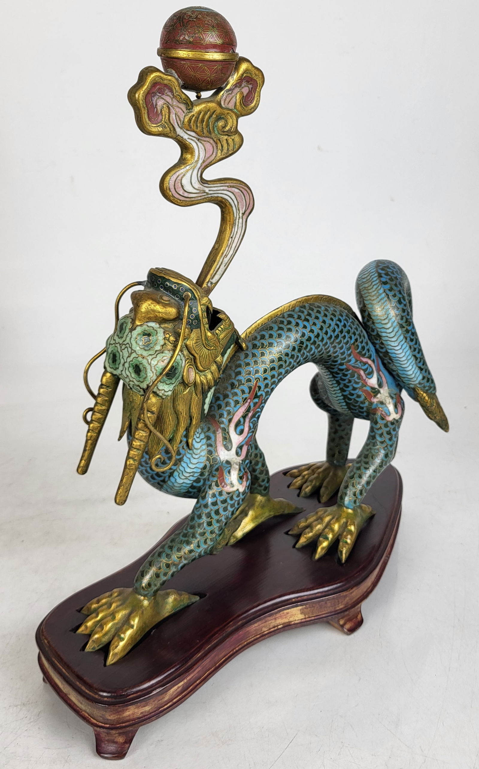 Chinese Cloisonne Dragon Pricket Sticks - Pair - 6