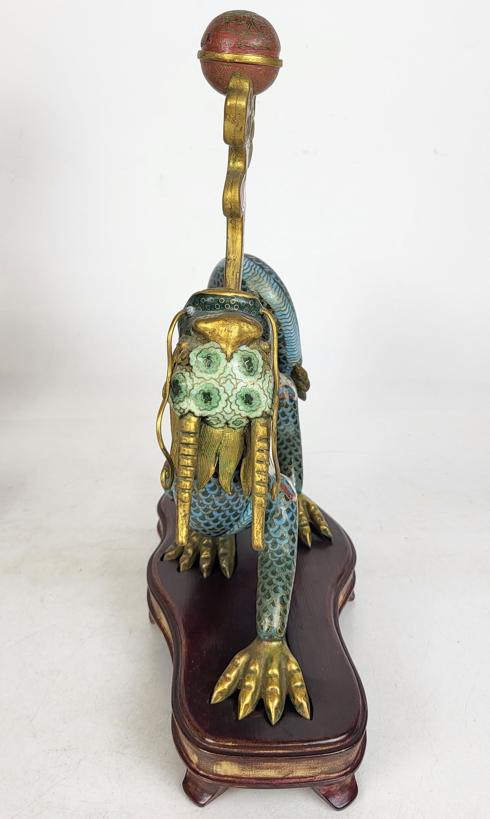 Chinese Cloisonne Dragon Pricket Sticks - Pair - 7