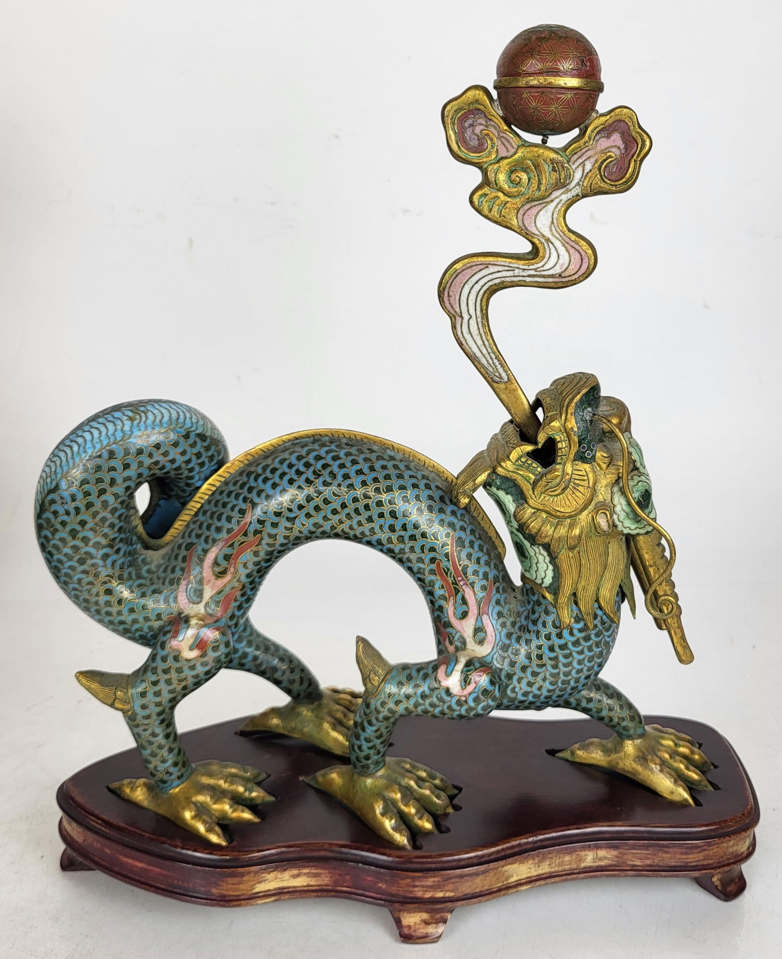 Chinese Cloisonne Dragon Pricket Sticks - Pair - 8