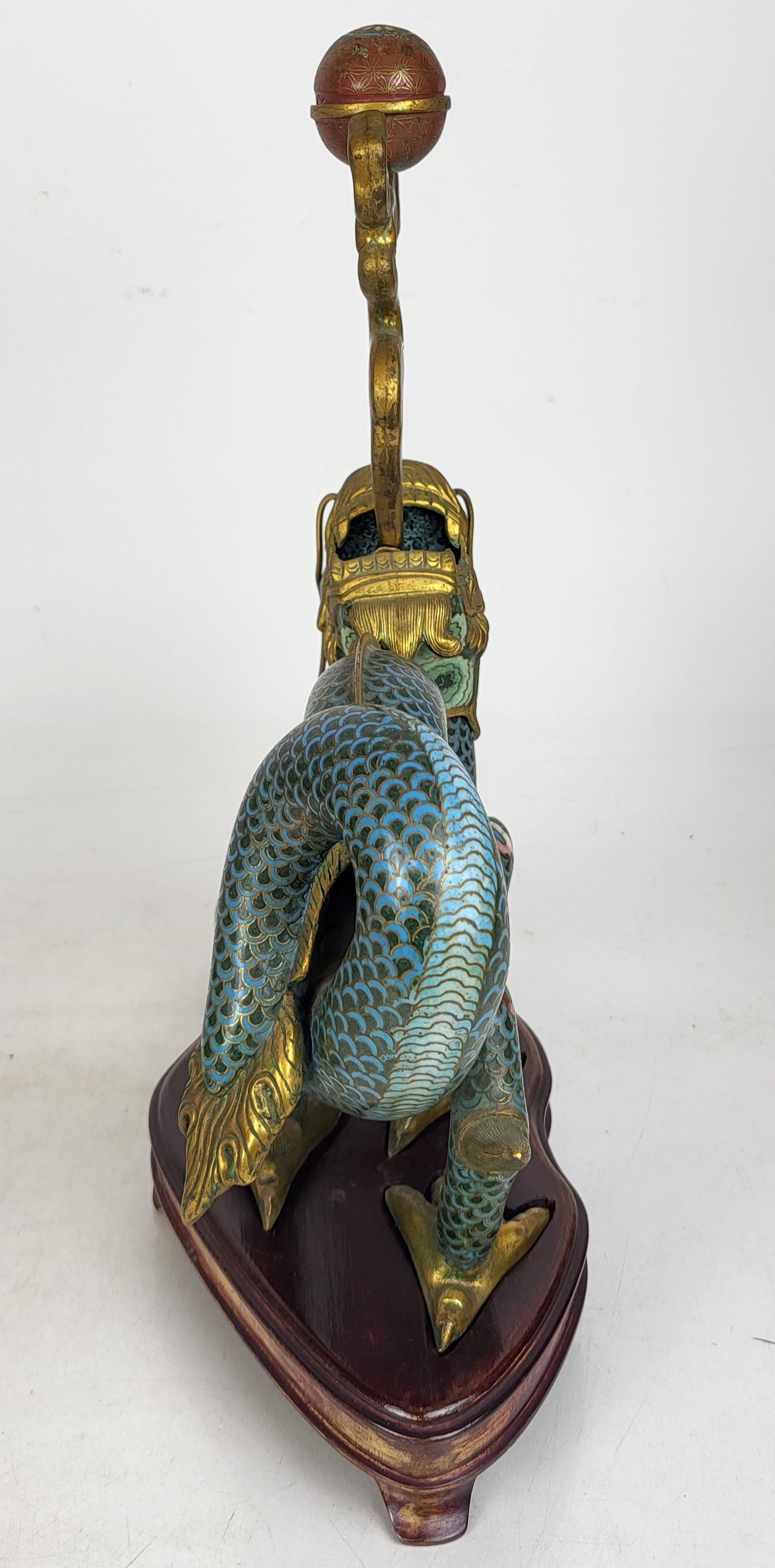 Chinese Cloisonne Dragon Pricket Sticks - Pair - 9