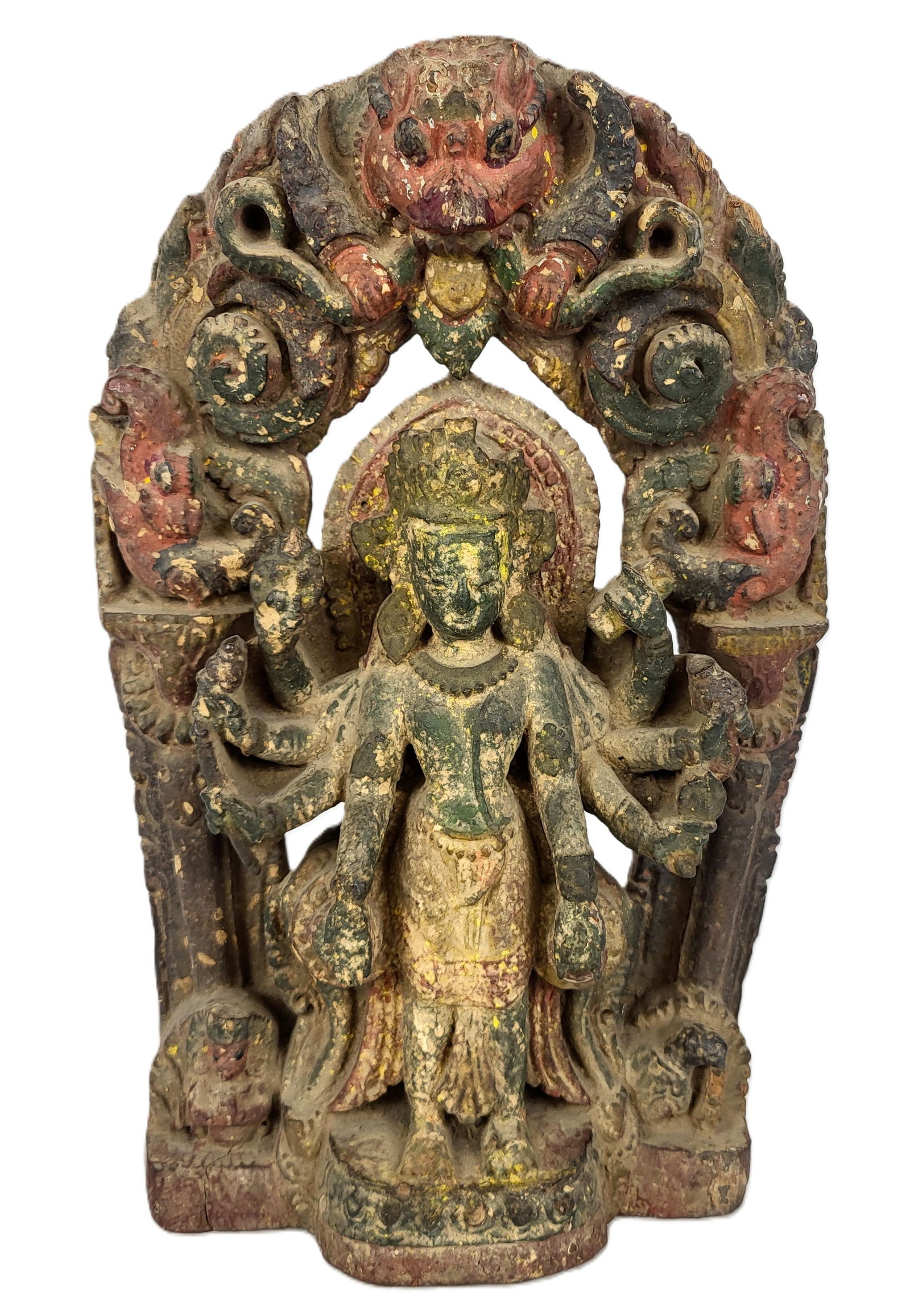 Tibetan/Nepalese Carved Wood Stele/ Standing Deity (1 of 12)
