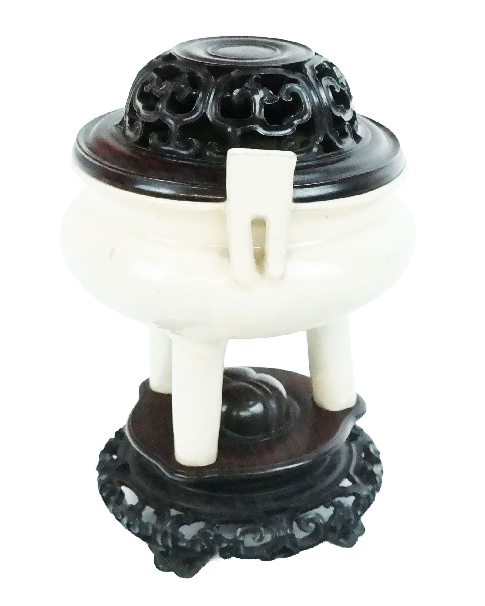 Chinese Antique White Glazed Porcelain Censor - 4