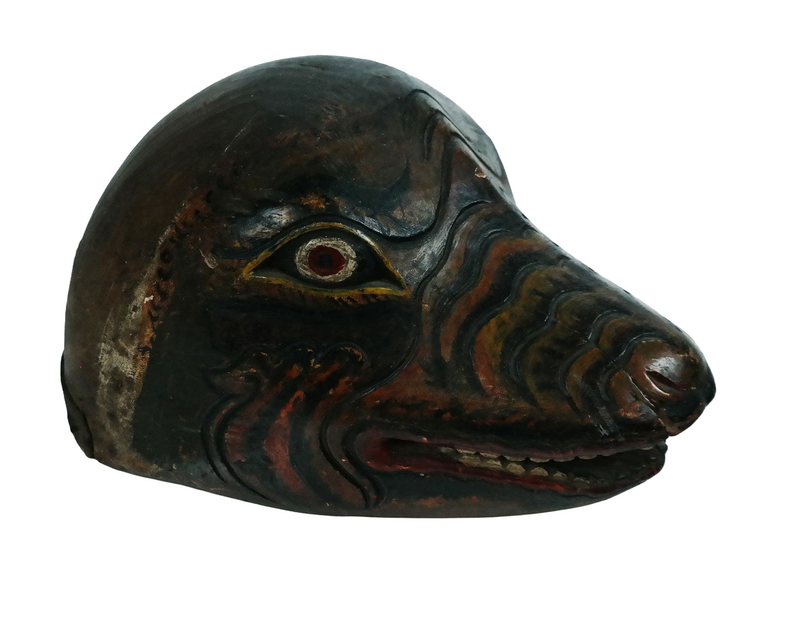 Tibetan/Himalayan Carved Wood Snake Head Mask (1 of 18)