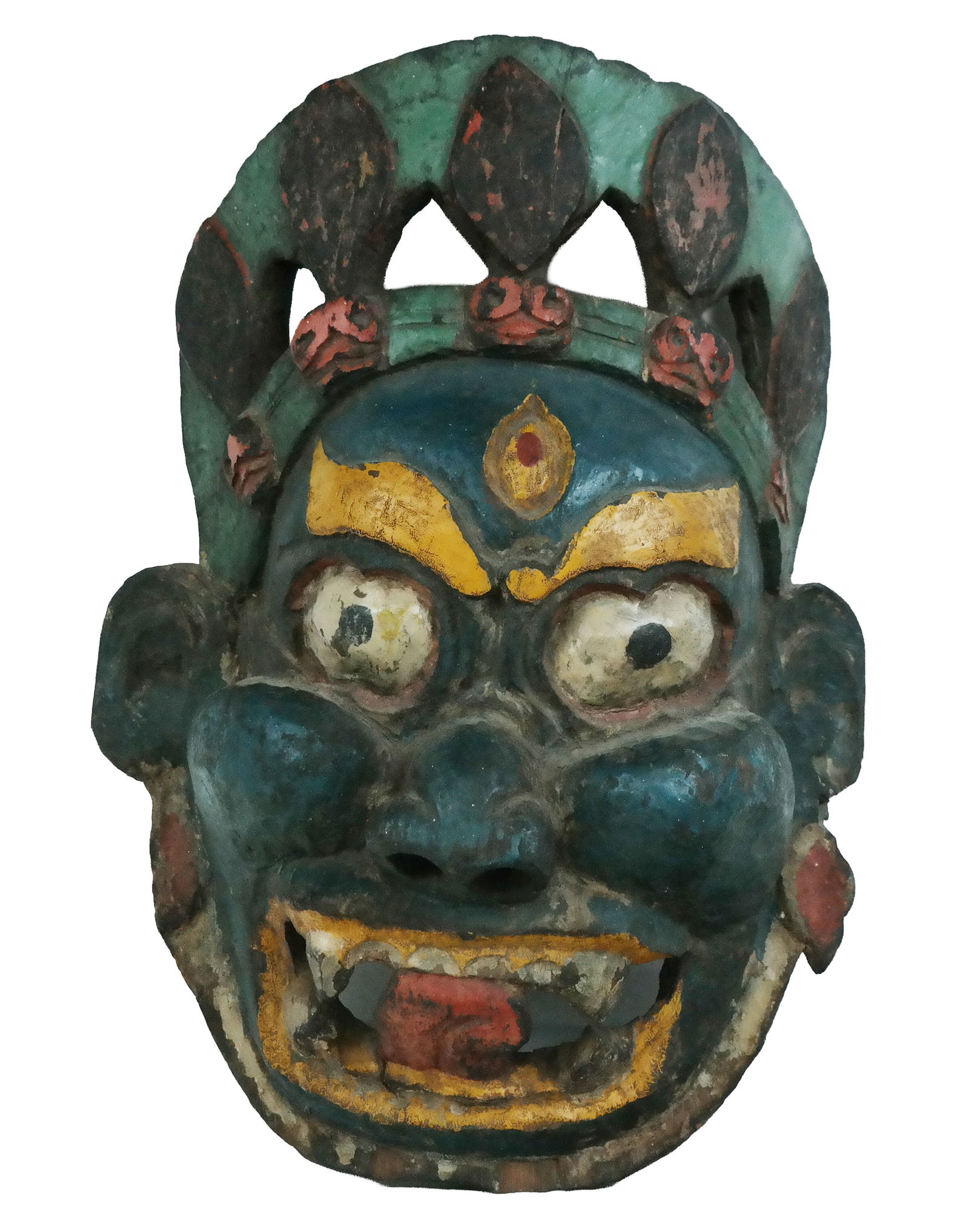 Large Carved Wood Tibetan Mask of a Demon (1 of 16)