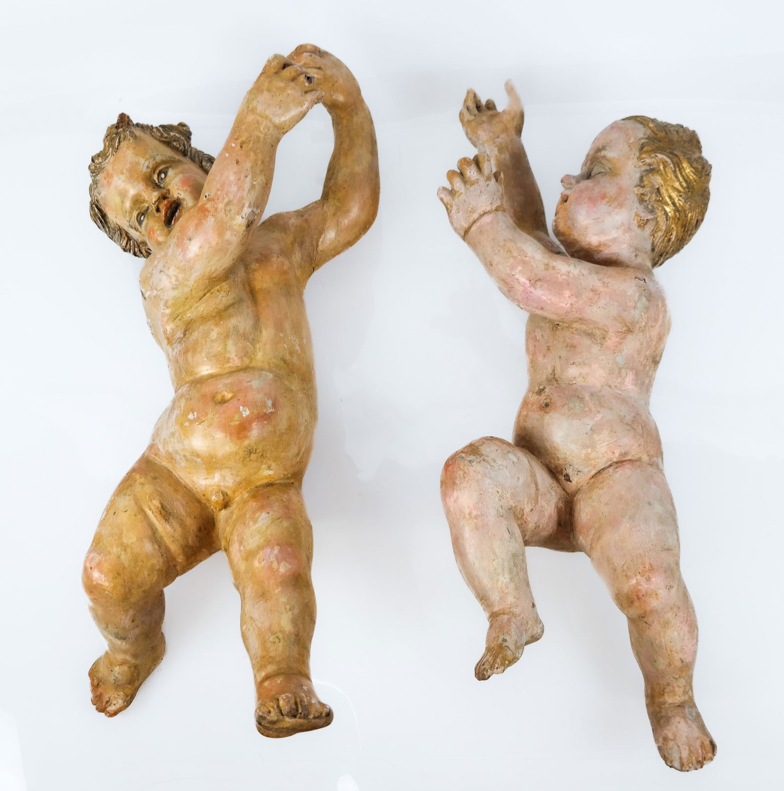 Pair Italian Painted and Carved Putti (1 of 18)