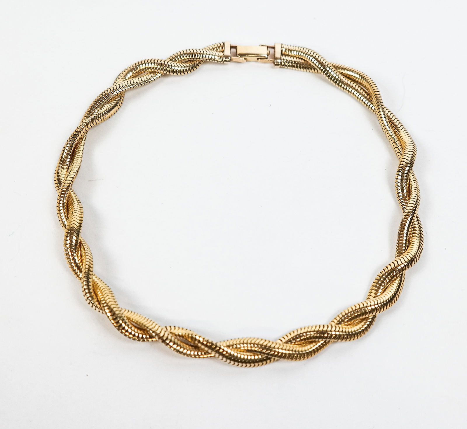 Gold Two-Strand Braided Snake Chain Necklace (1 of 13)