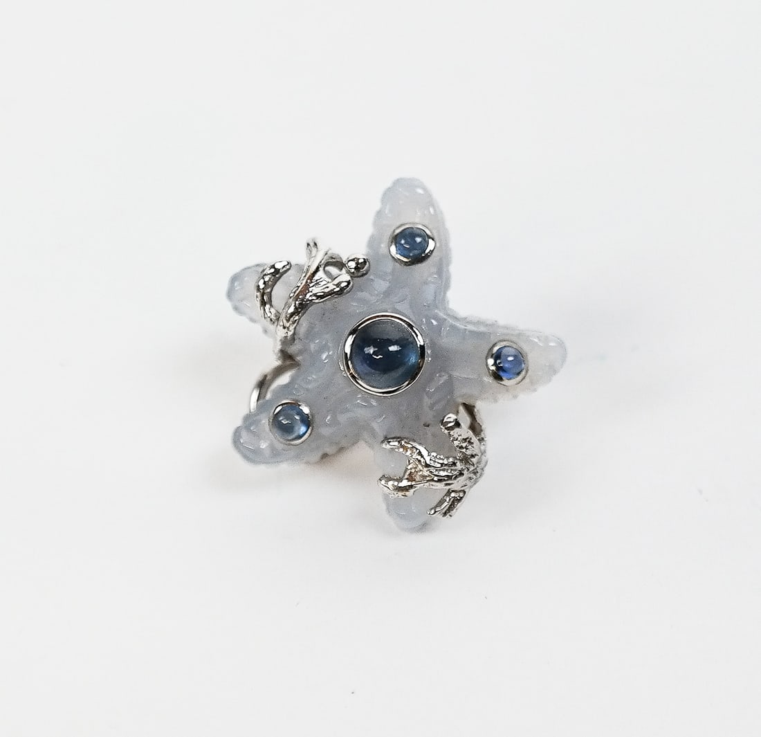 Seaman Schepps Chalcedony & Sapphire Earrings - 2