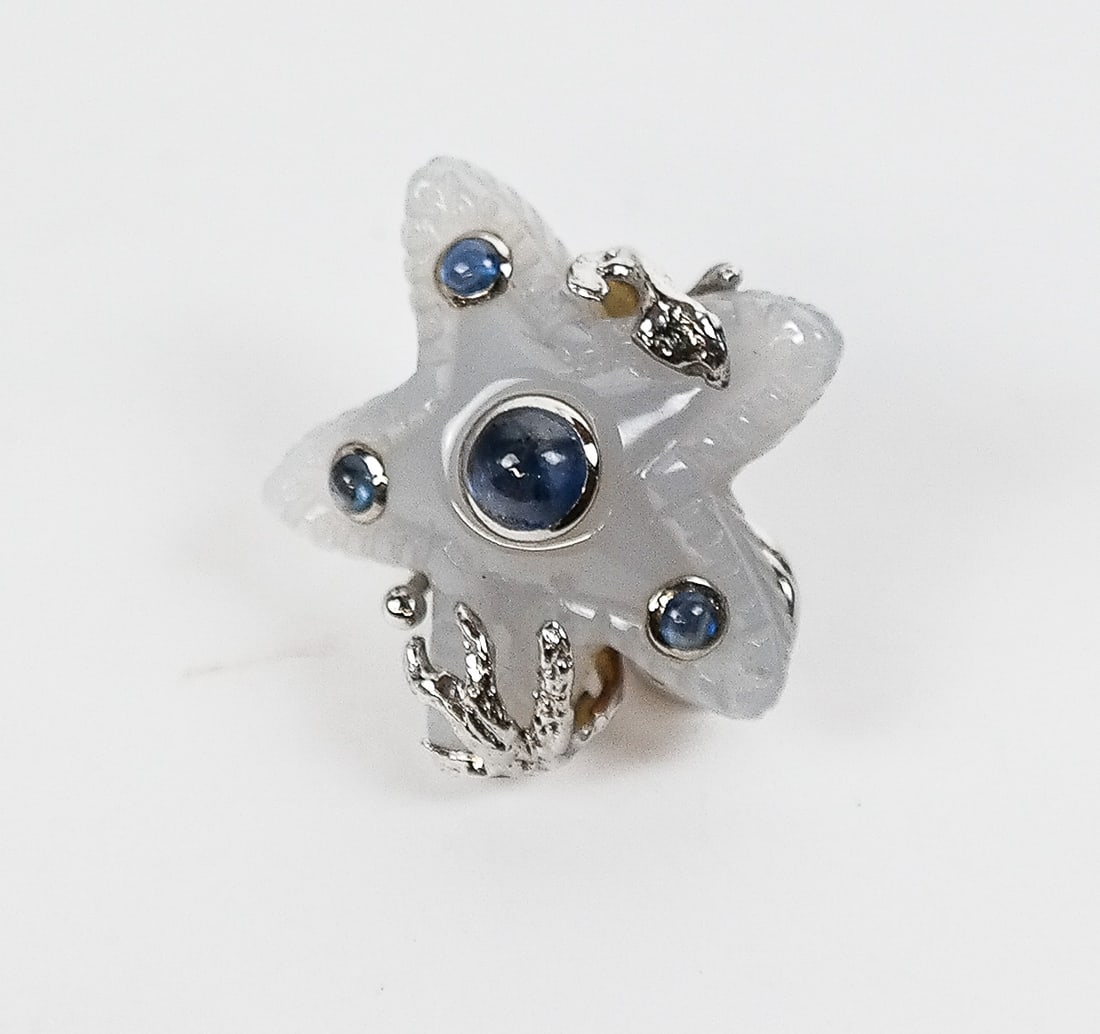 Seaman Schepps Chalcedony & Sapphire Earrings - 3