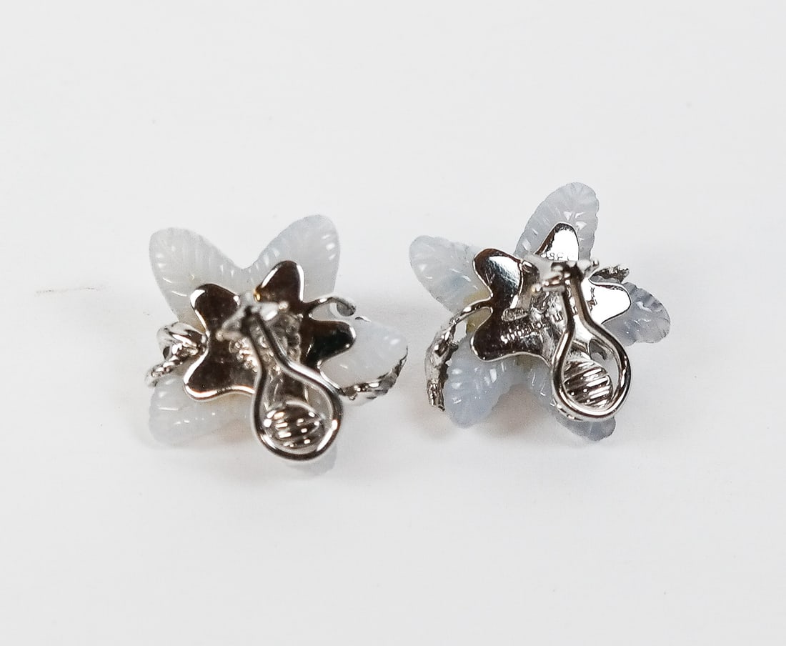 Seaman Schepps Chalcedony & Sapphire Earrings - 4