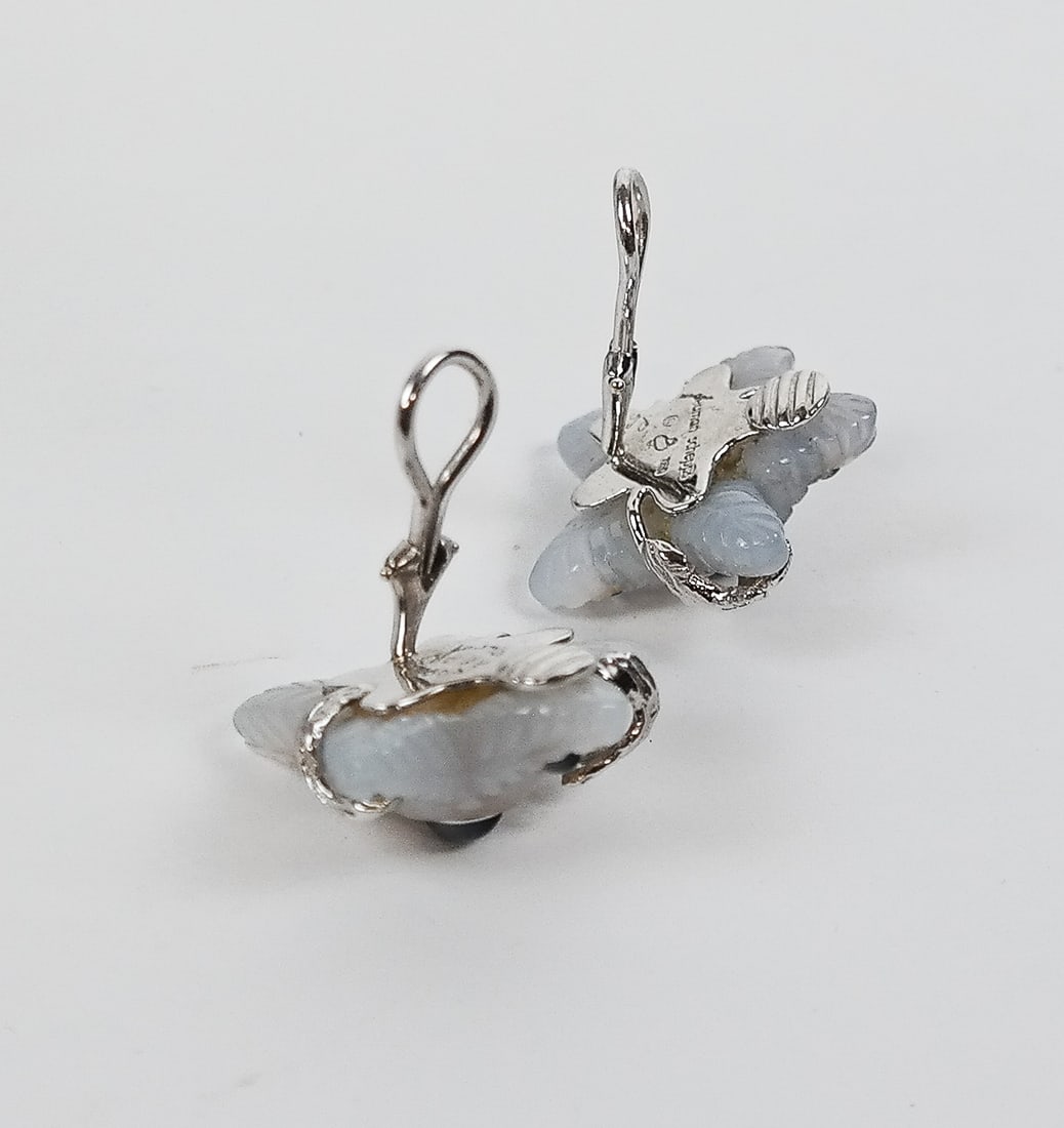 Seaman Schepps Chalcedony & Sapphire Earrings - 5