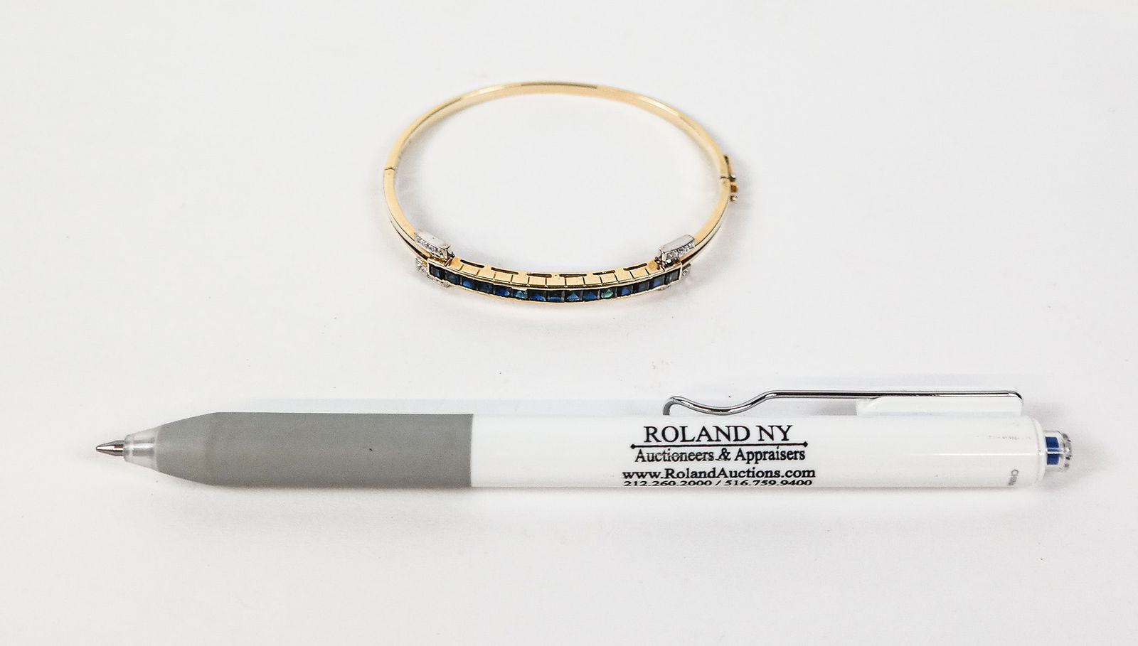 Gold, Sapphire and Diamond Bangle Bracelet - 10