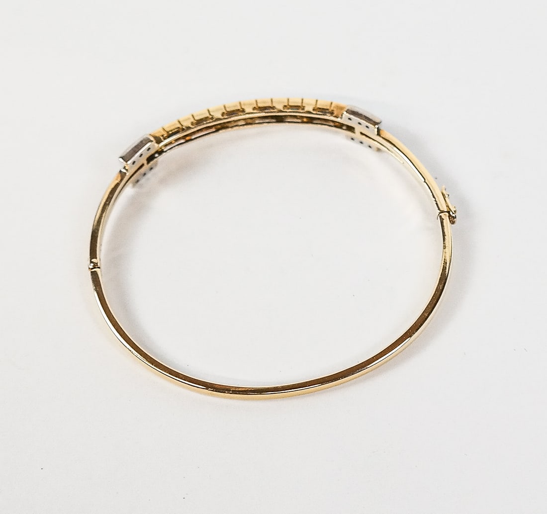 Gold, Sapphire and Diamond Bangle Bracelet - 2