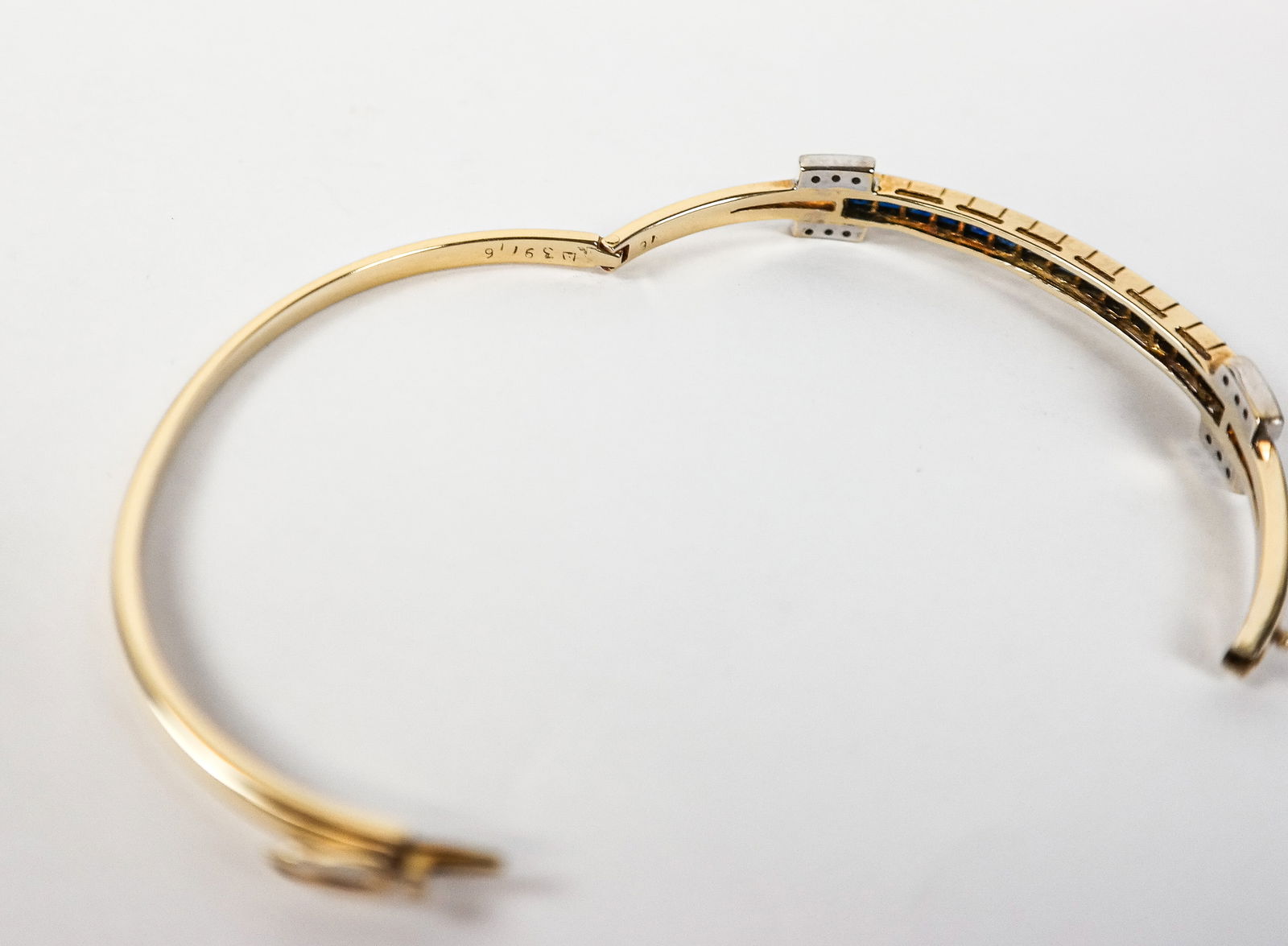 Gold, Sapphire and Diamond Bangle Bracelet - 6