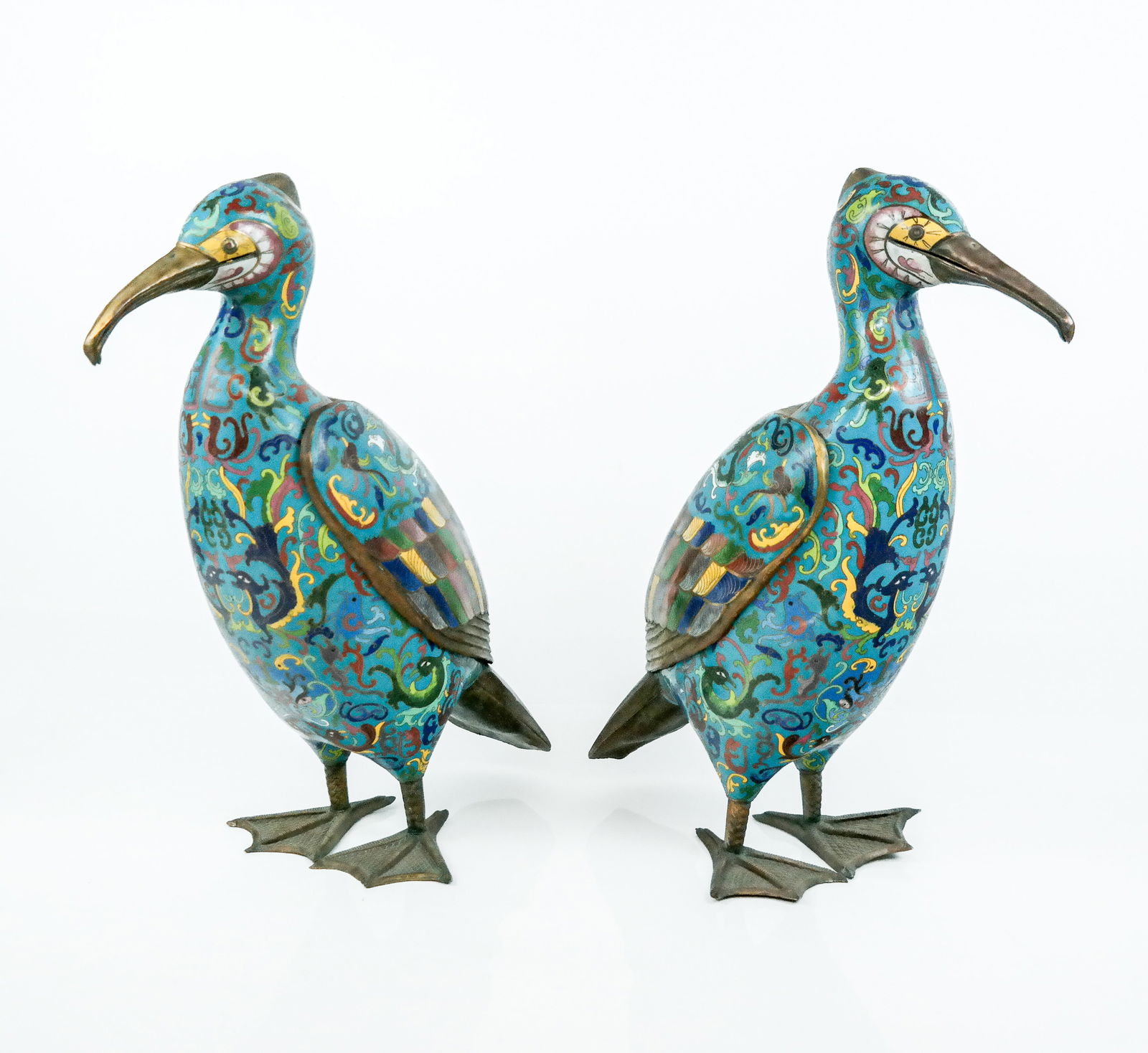 Pair of Chinese Cloisonne Cormorants (1 of 14)