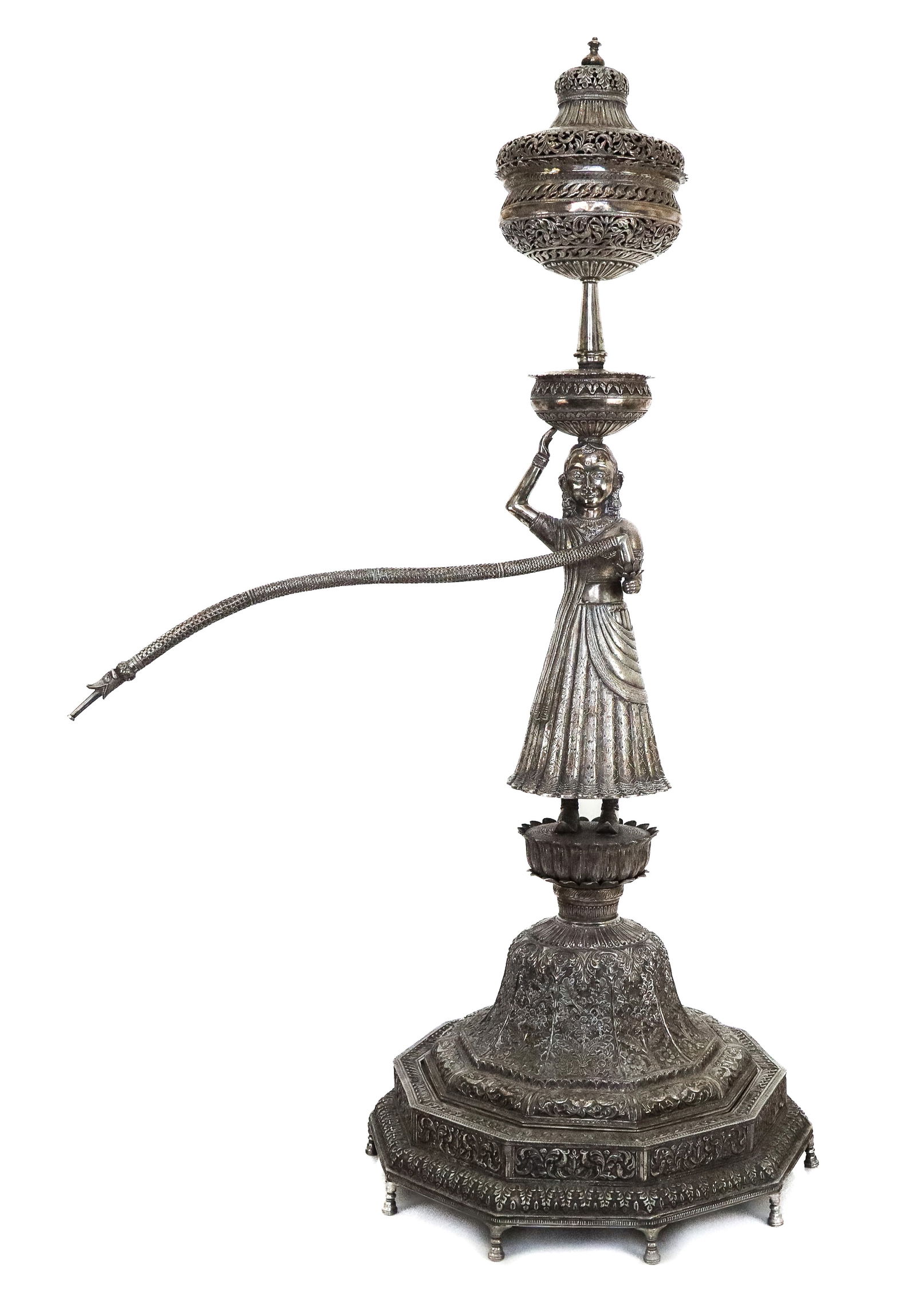Indian .900 Silver Palatial Hookah (1 of 18)