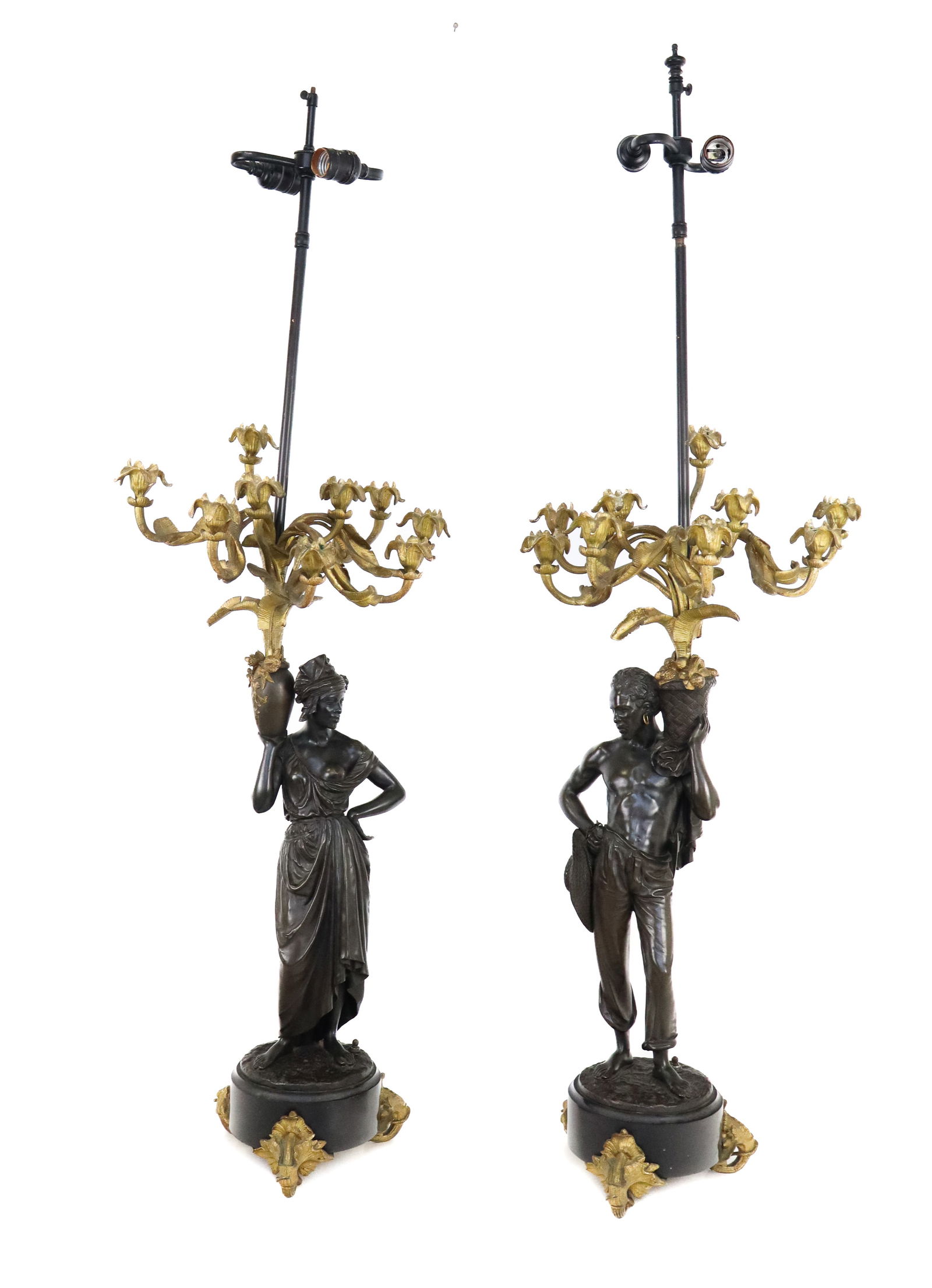 Charles CUMBERWORTH Bronze Candelabra Lamps, Pair (1 of 20)