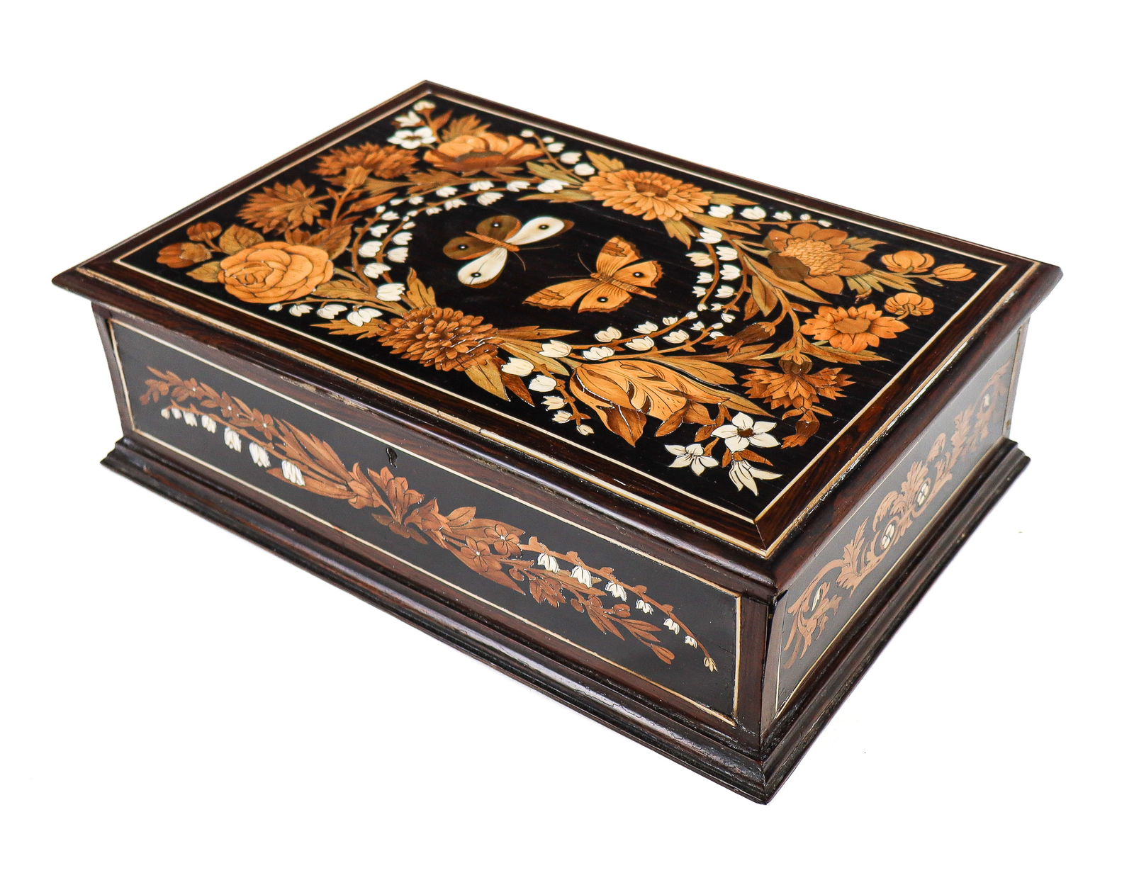 Antique Marquetry Inlaid Butterfly Box (1 of 13)