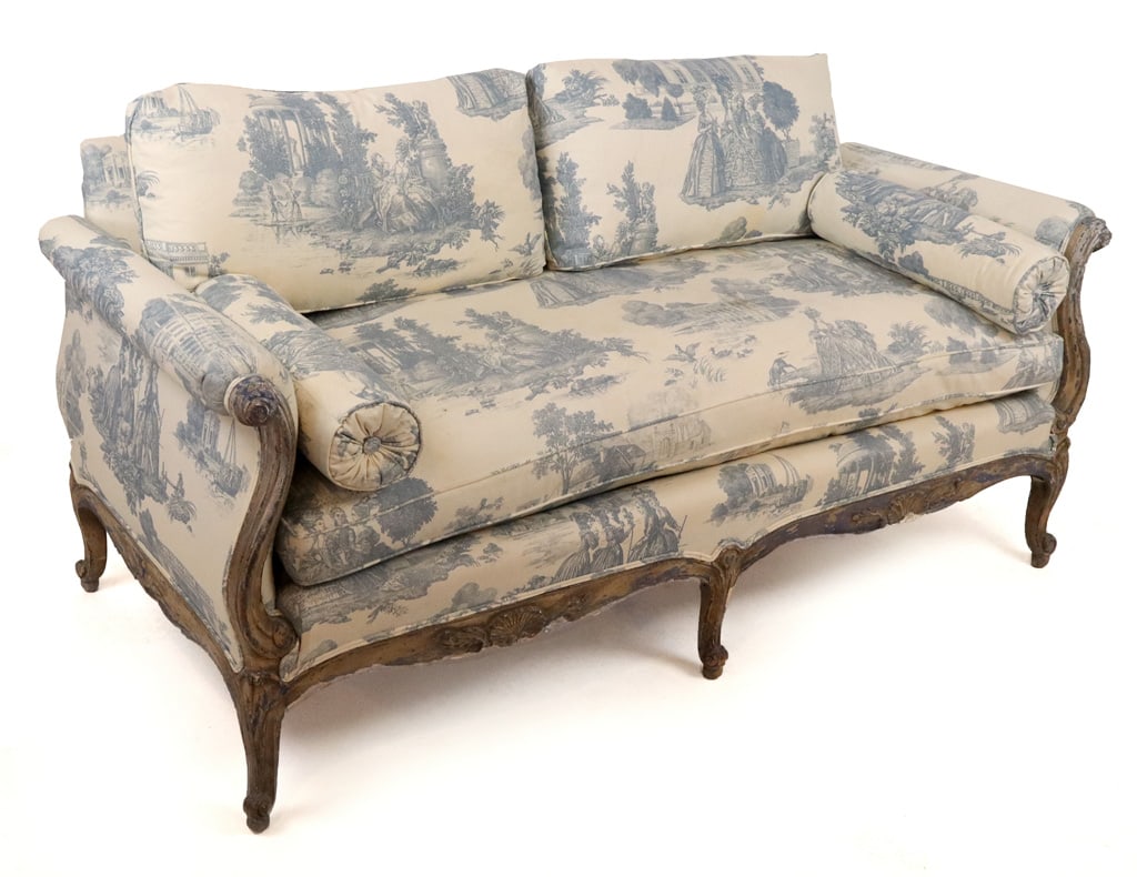 Louis XV Upholstered and Painted Canape (1 of 18)