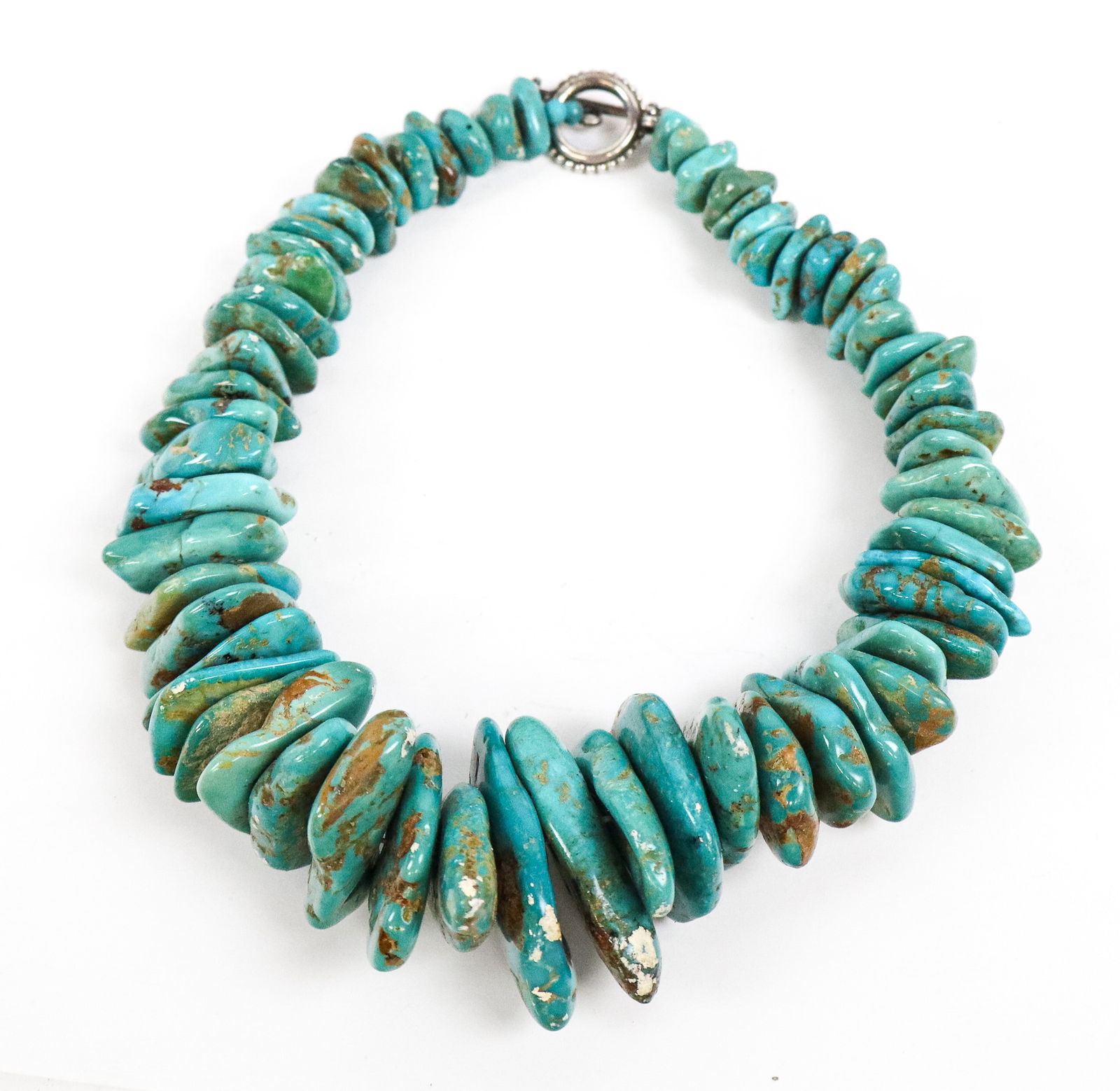 Turquoise Bead Necklace with Silver Clasp (1 of 12)