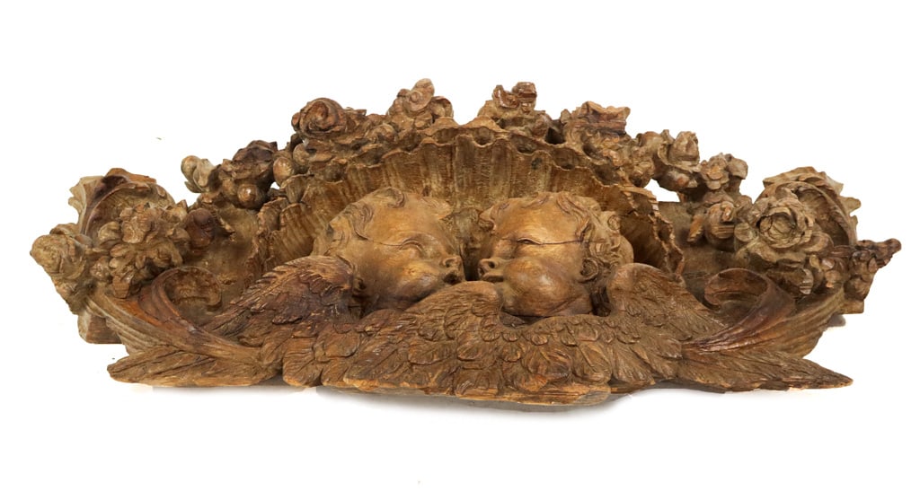 Rococo Carved Wood Applique with Putti - 2